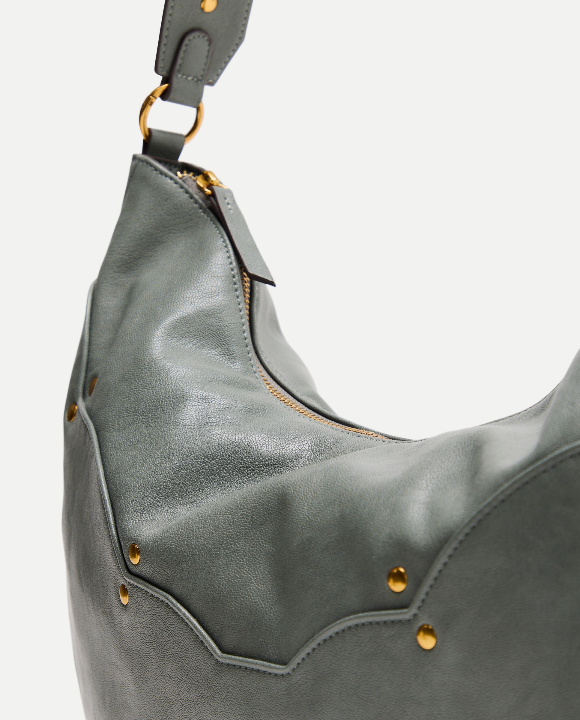 Mala Hobo com Detalhes na Alça 582 Verde Água-4