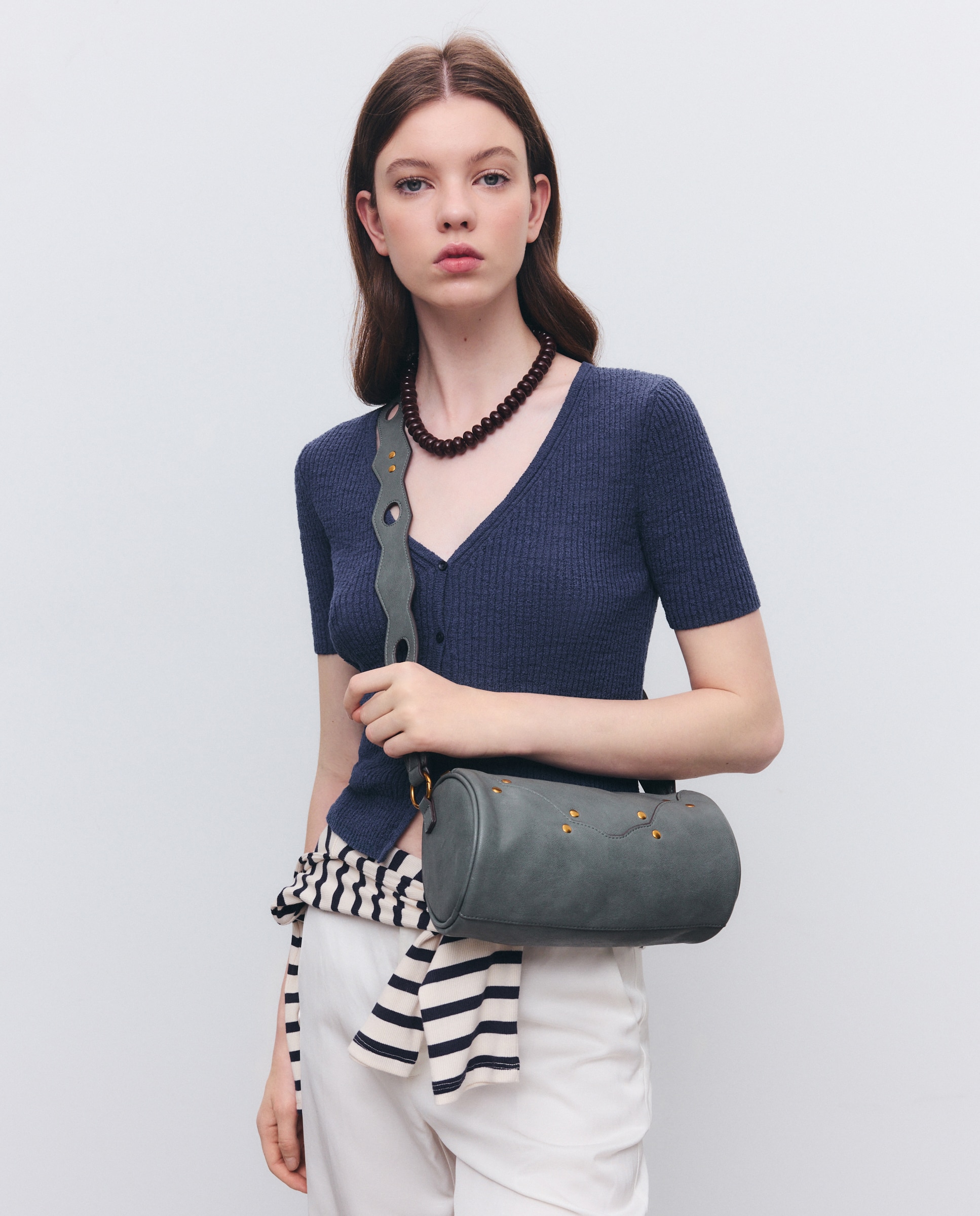 Mala Crossbody com Detalhes na Alça 582 Verde Água-5