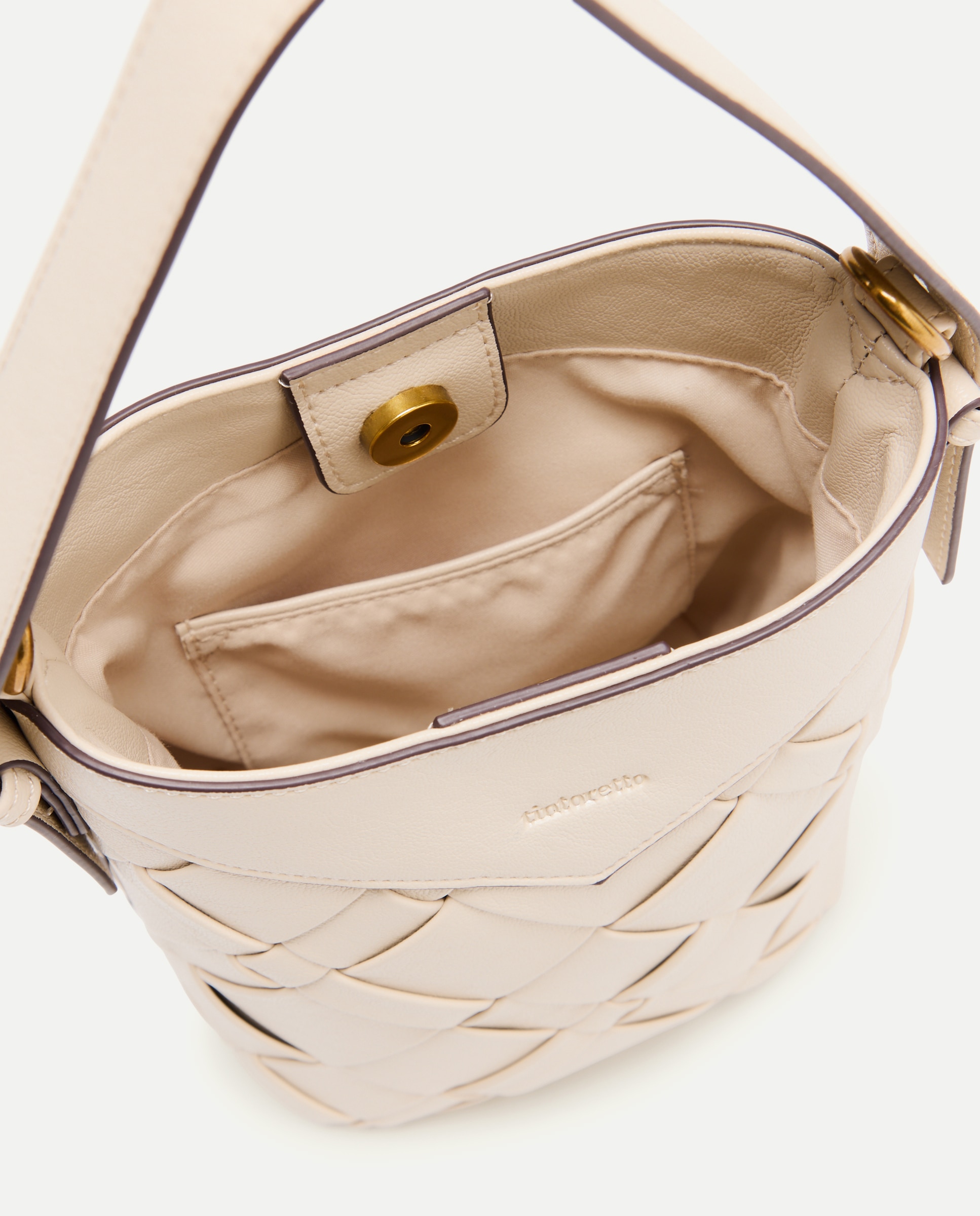 Mala Tipo Bucket com Entrançado 120 Cru-3