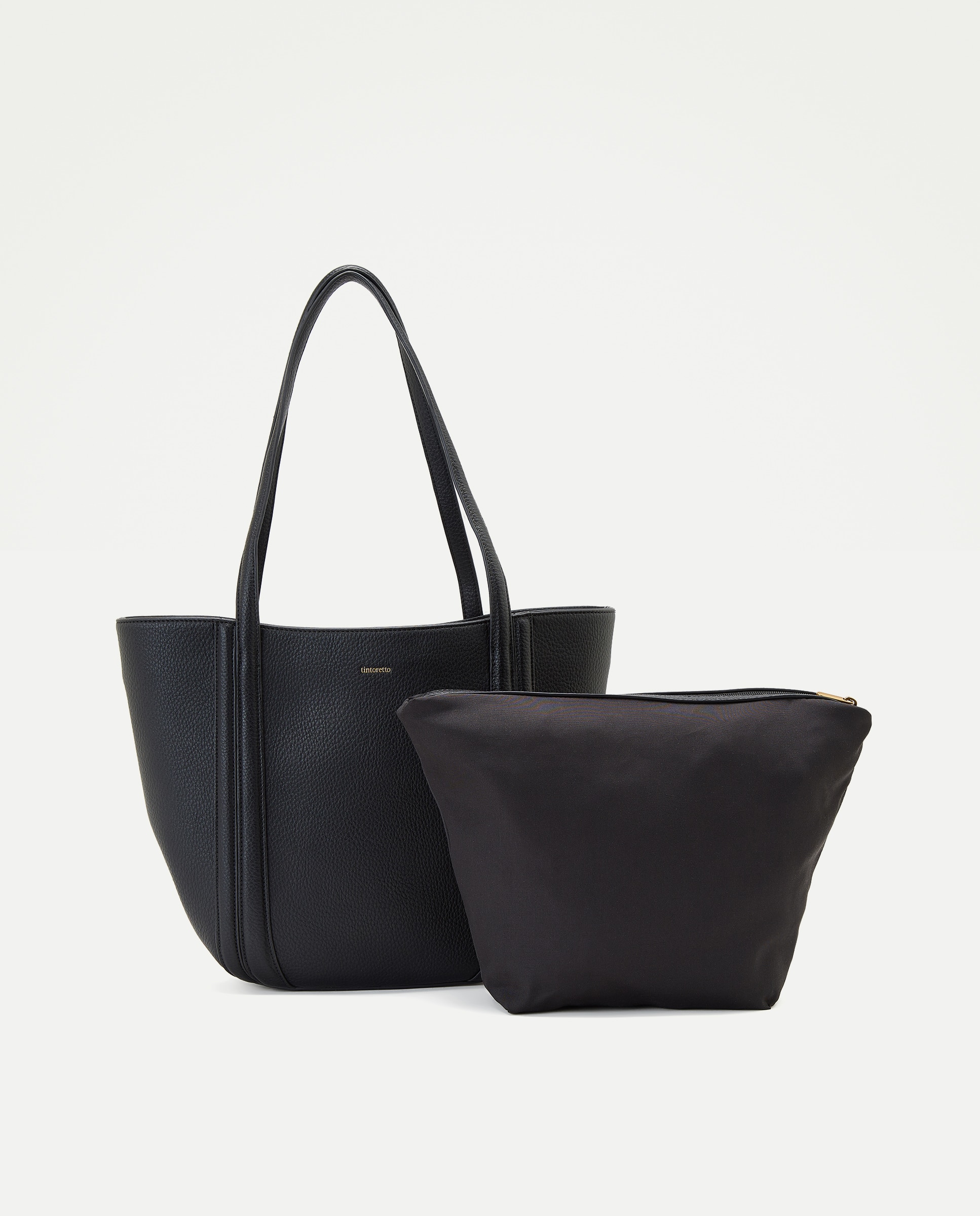 Bolso shopper con neceser interior - Tintoretto - Negro Negro-3