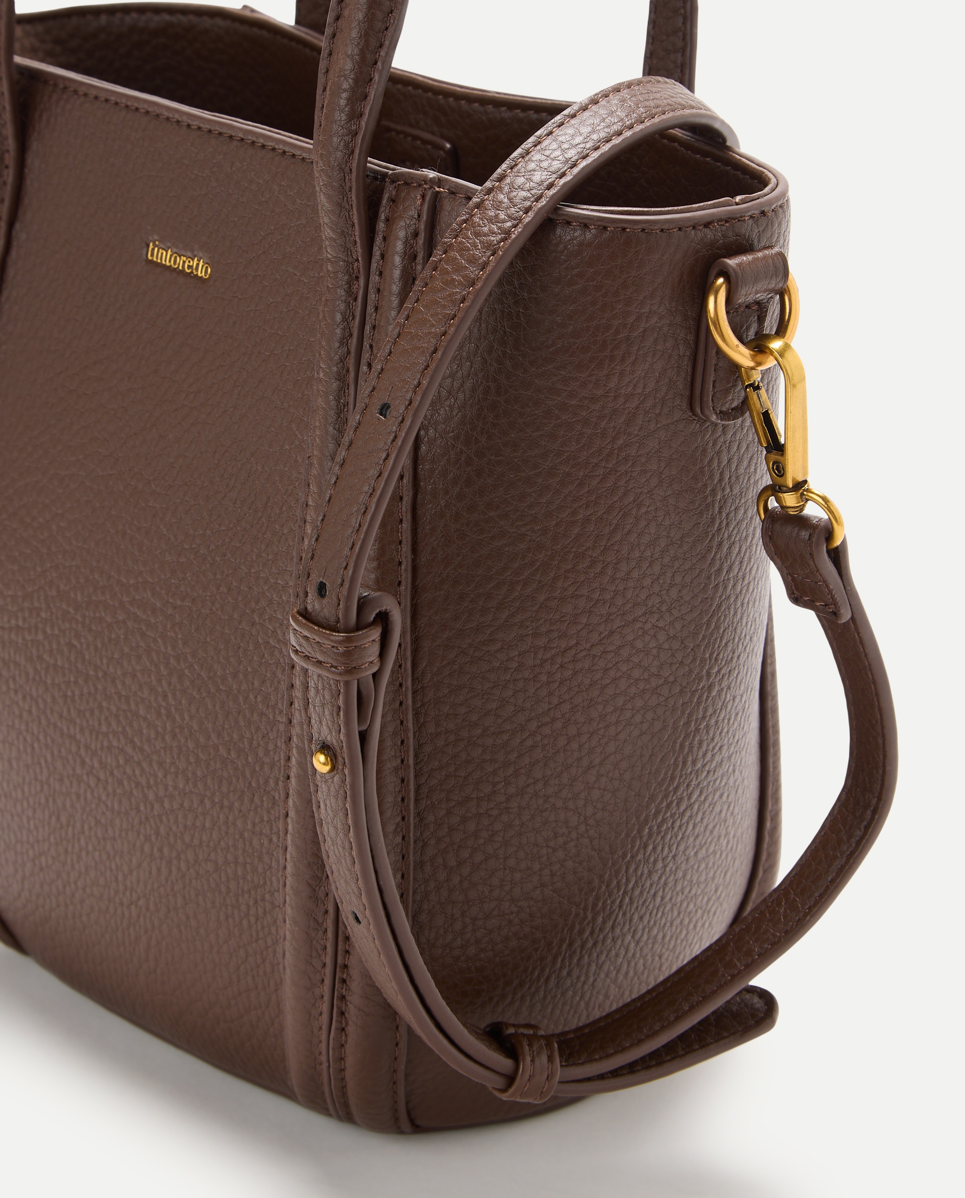 Bolso tipo bucket con asa larga - Tintoretto - Chocolate Chocolate-3