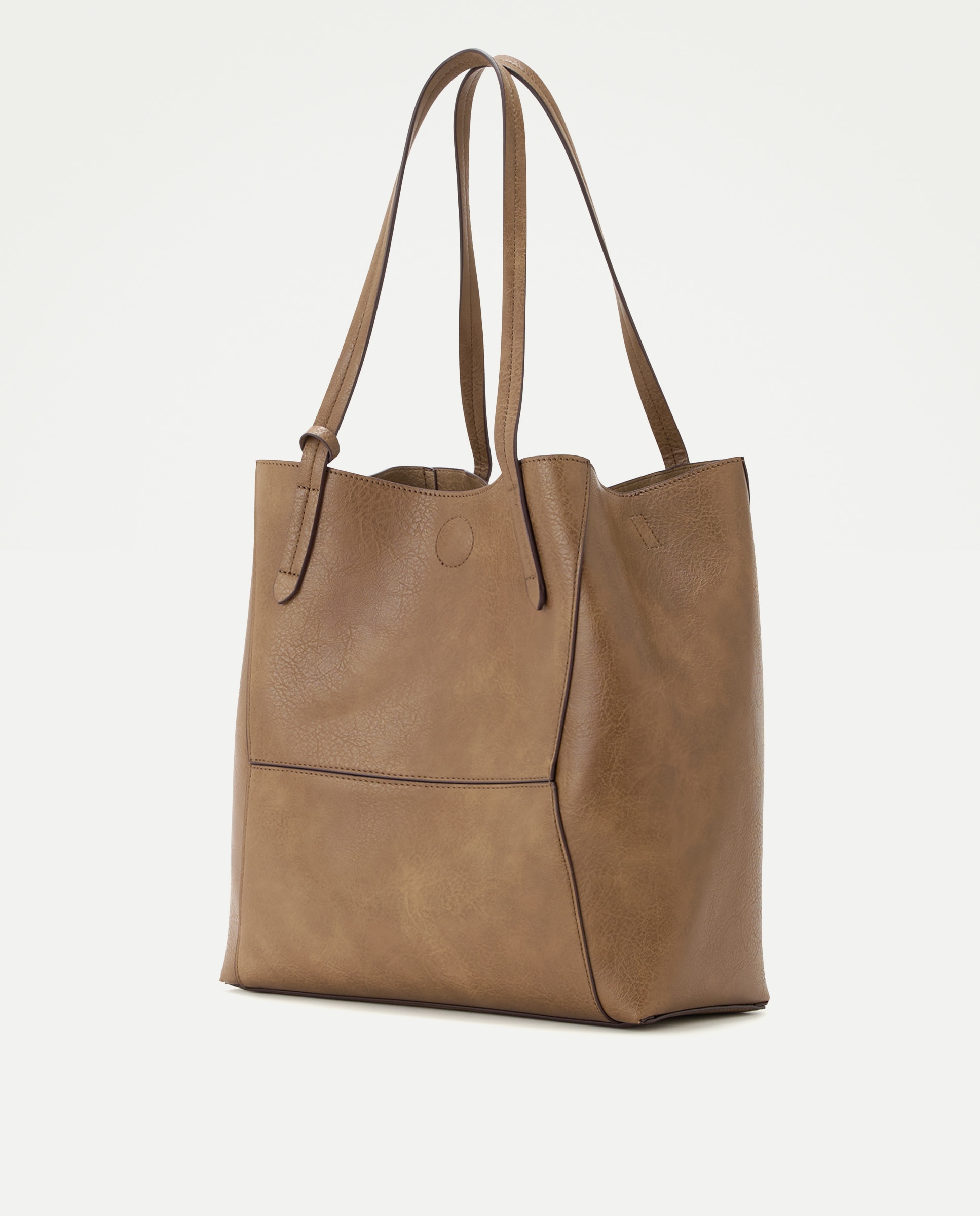 Bolso shopper efecto piel doble color - Tintoretto - Beige Beige-2