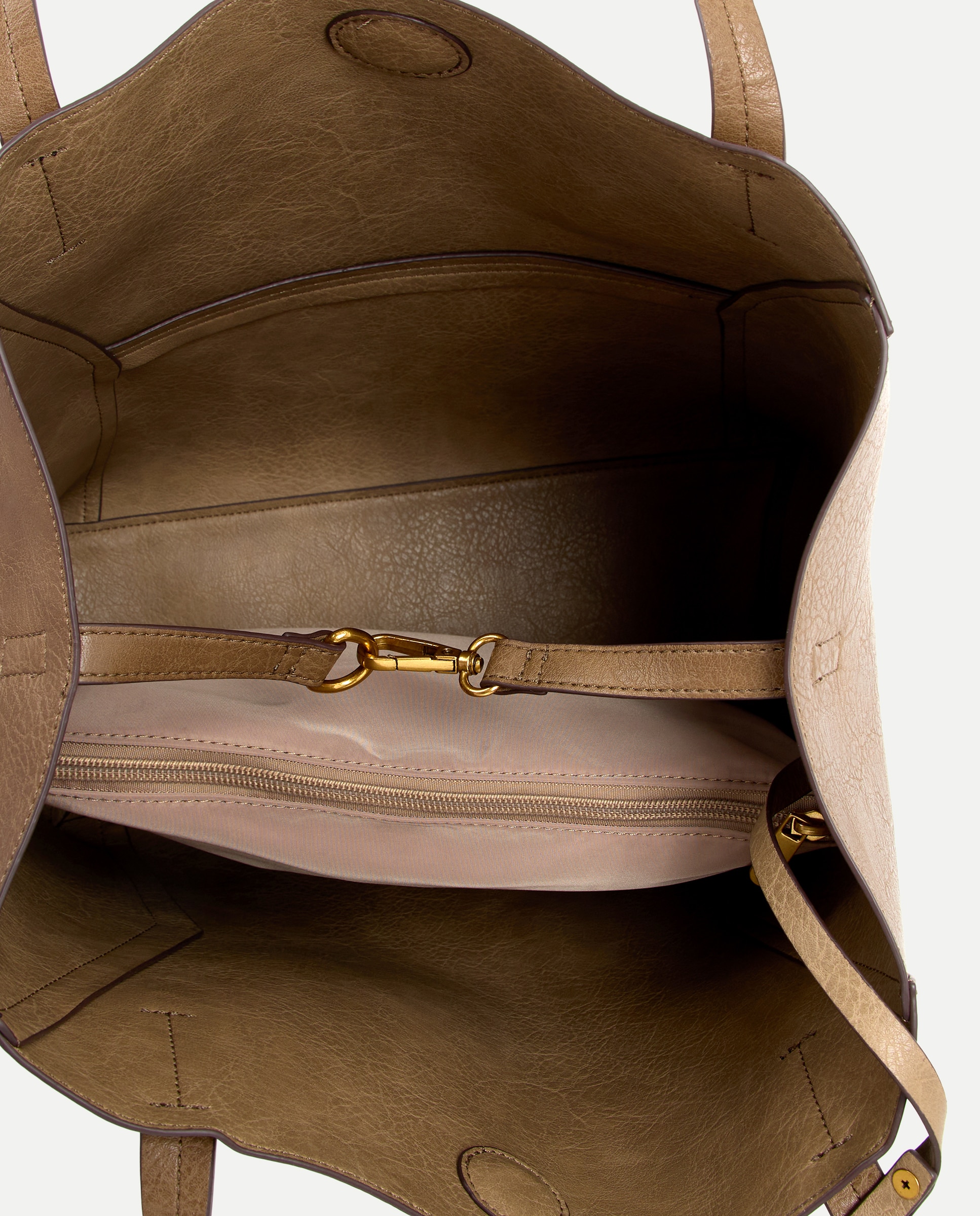 Bolso shopper efecto piel doble color - Tintoretto - Beige Beige-4