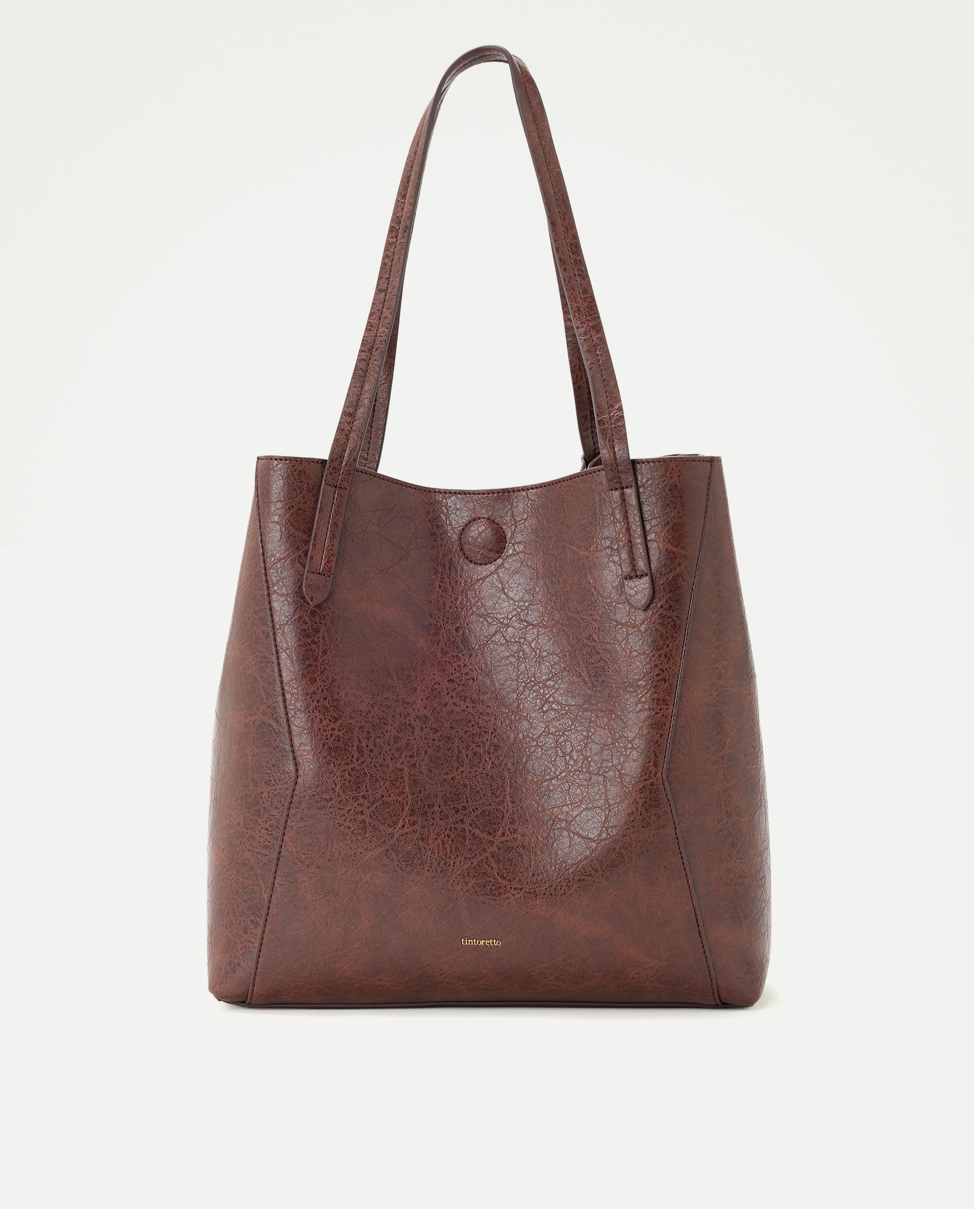 Imagem 0 de Mala Shopper com Efeito de Pele Bicolor