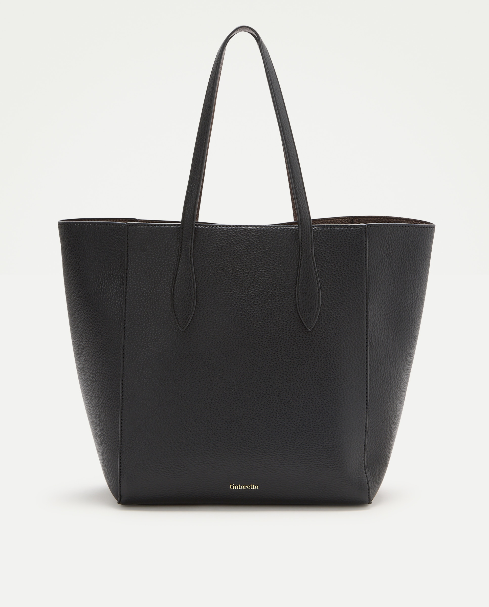 Bolso shopper reversible con funda de ordenador - Tintoretto - Negro Negro-1