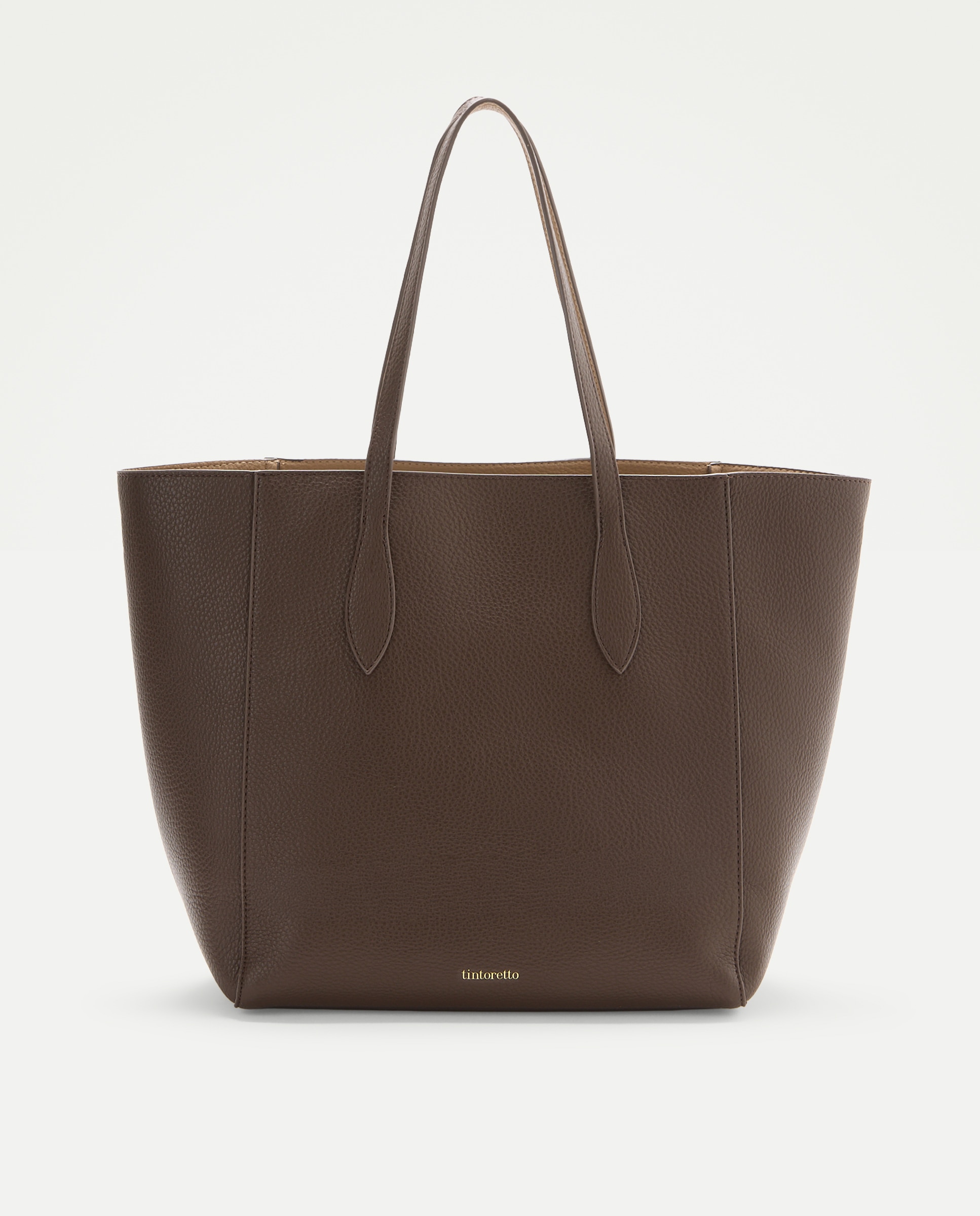 Bolso shopper reversible con funda de ordenador - Tintoretto - Chocolate Chocolate-1