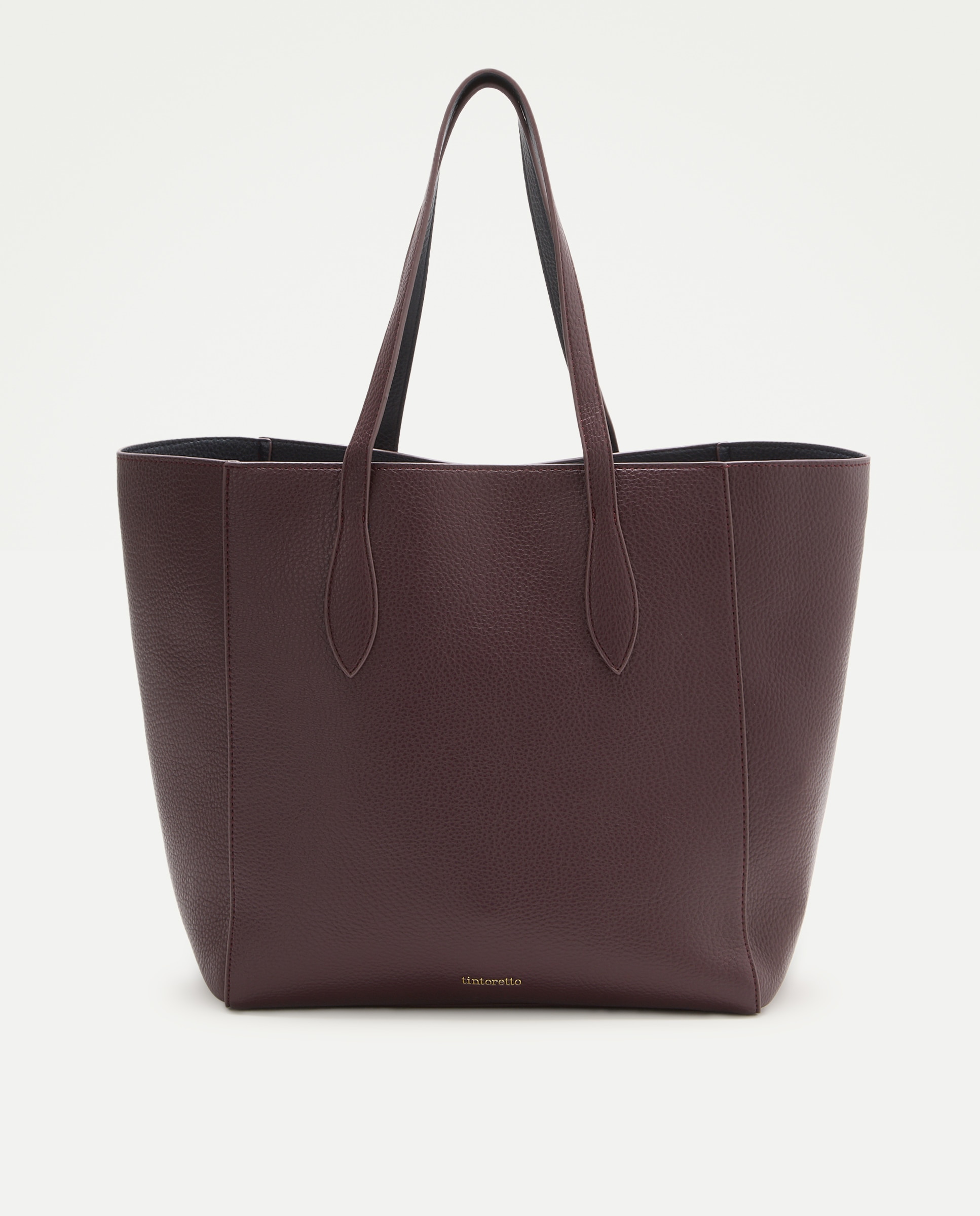 Bolso shopper reversible con funda de ordenador - Tintoretto - Burdeos Burdeos-1