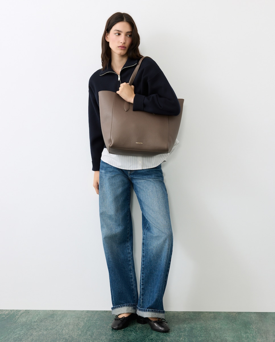 Imagen 0 de Bolso shopper reversible con funda de ordenador Visón oscuro