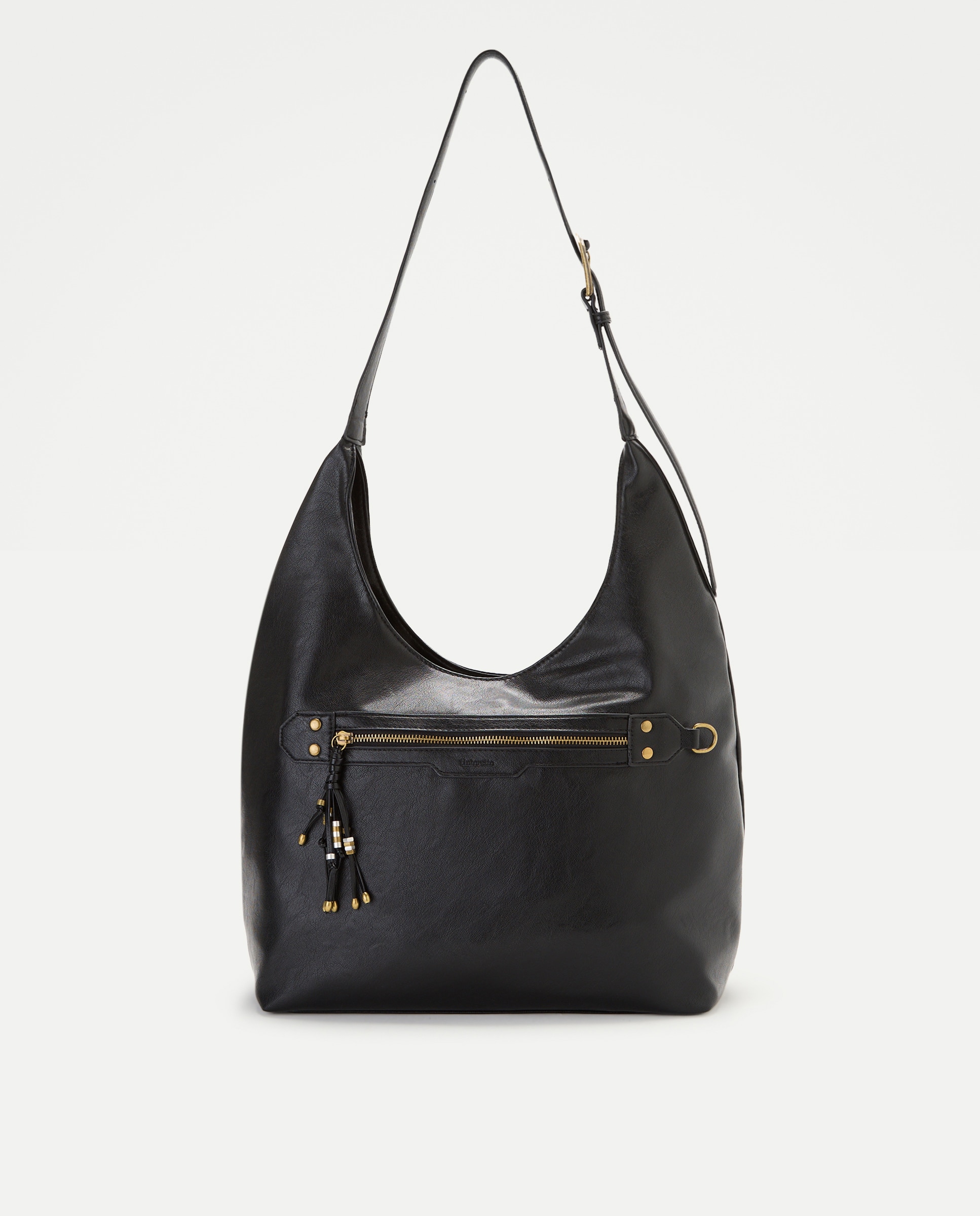 Bolso de hombro efecto piel con cremallera - Tintoretto - Negro Negro-1