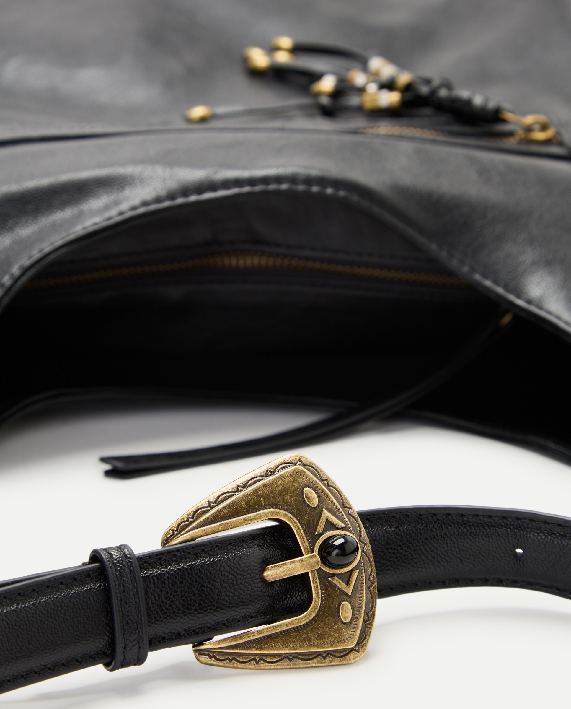 Bolso de hombro efecto piel con cremallera - Tintoretto - Negro Negro-4