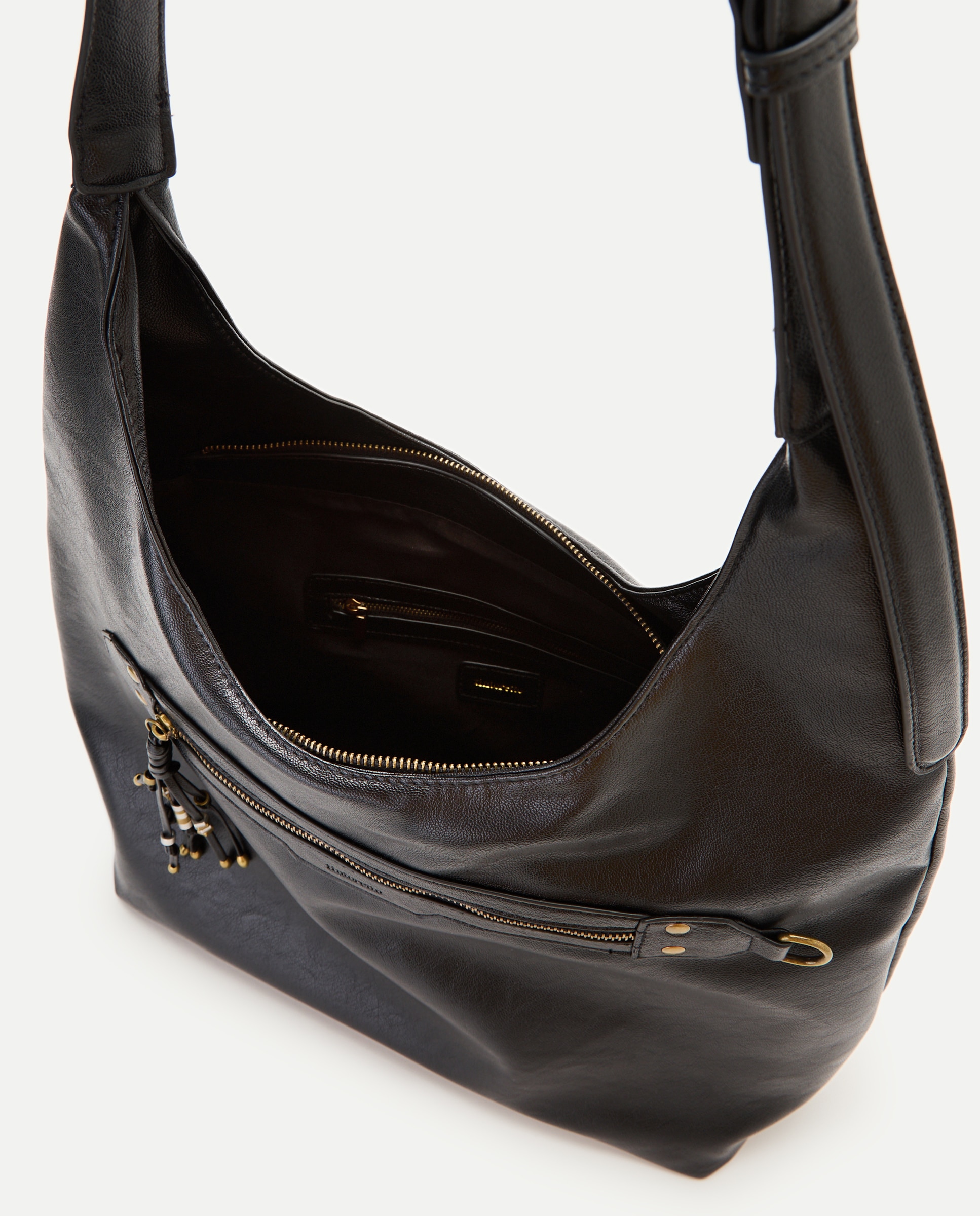 Bolso de hombro efecto piel con cremallera - Tintoretto - Negro Negro-5