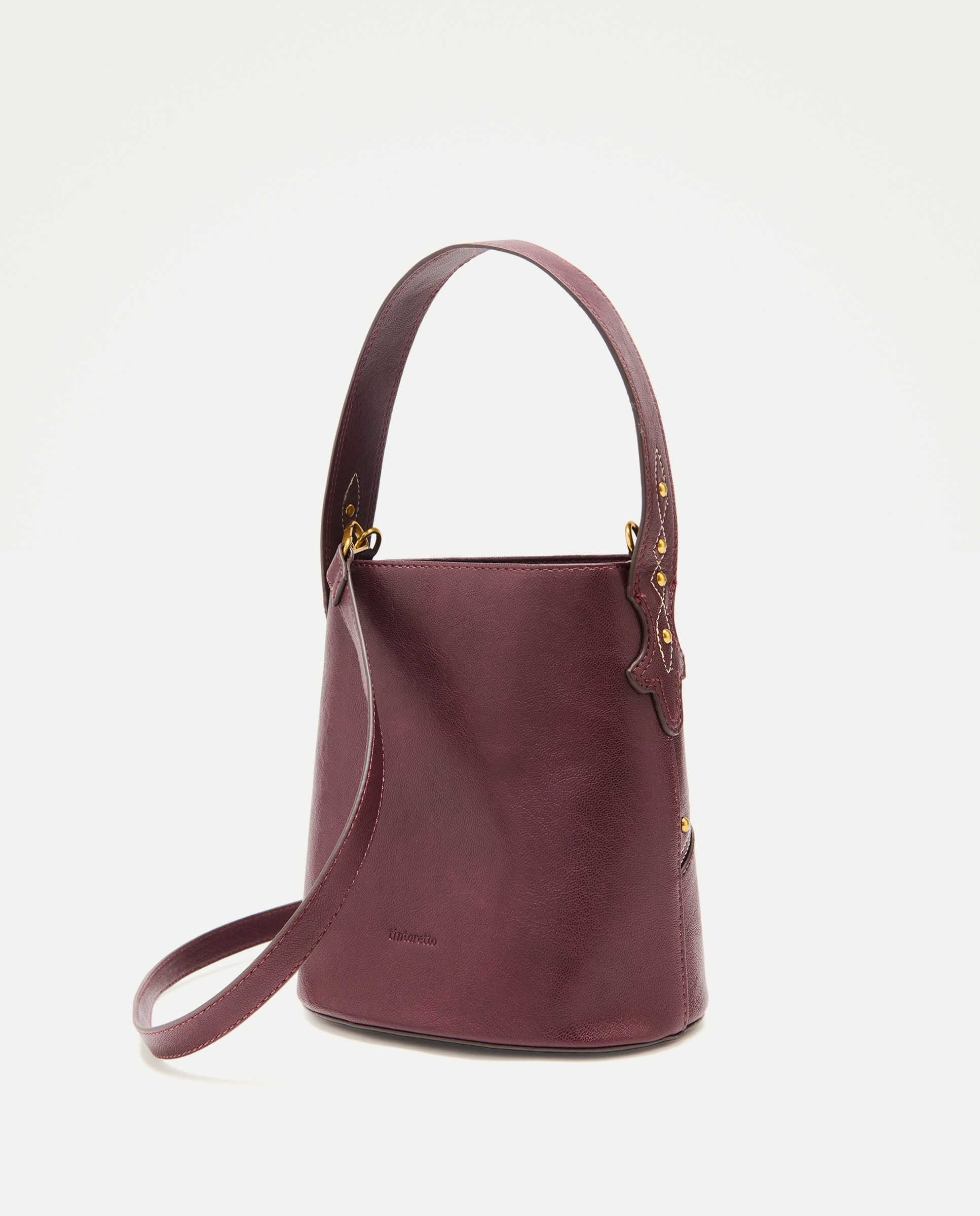 Mala Bucket com Costuras e Mini Tachas Bordeaux-2