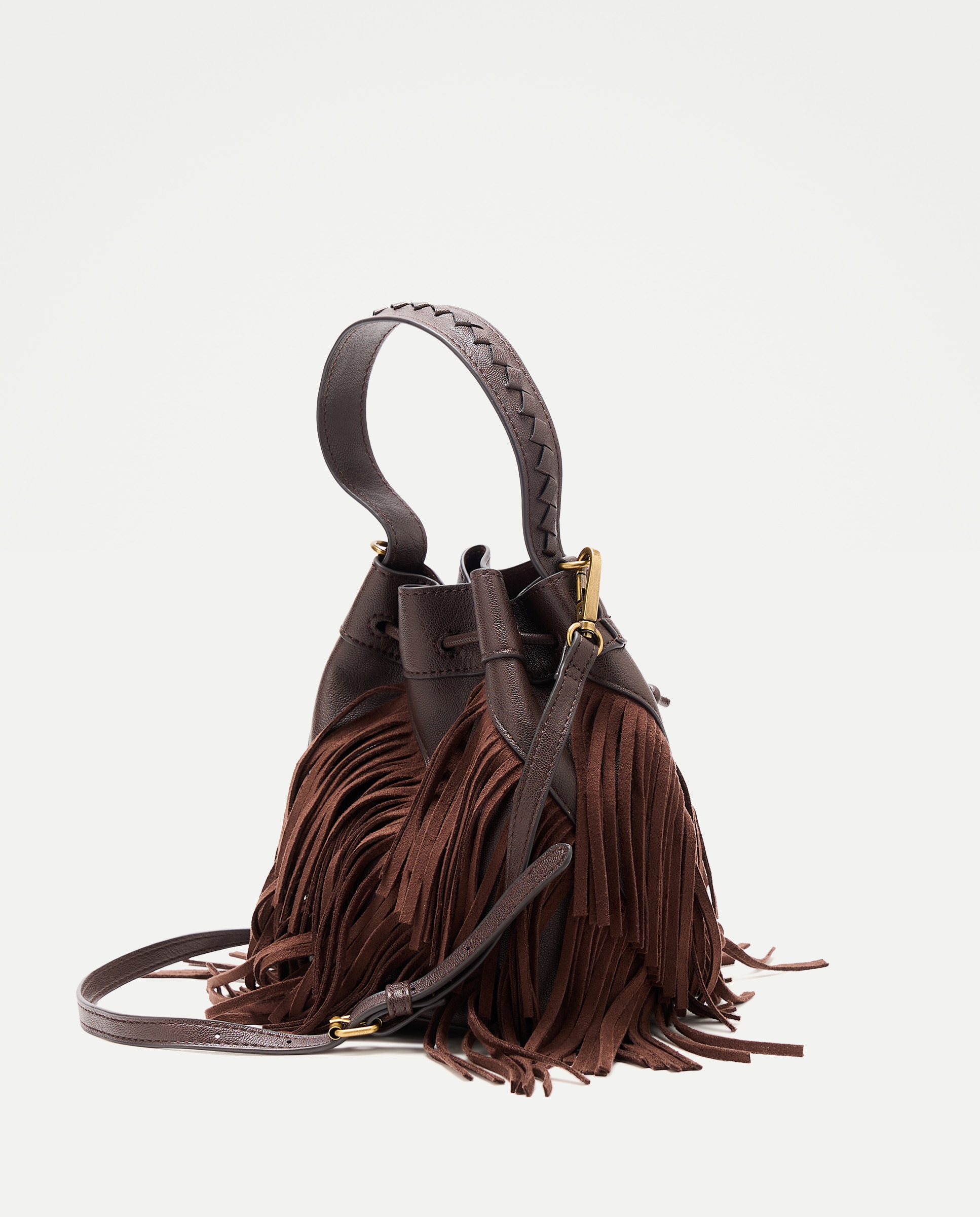 Mala Bucket com Franjas Chocolate-2