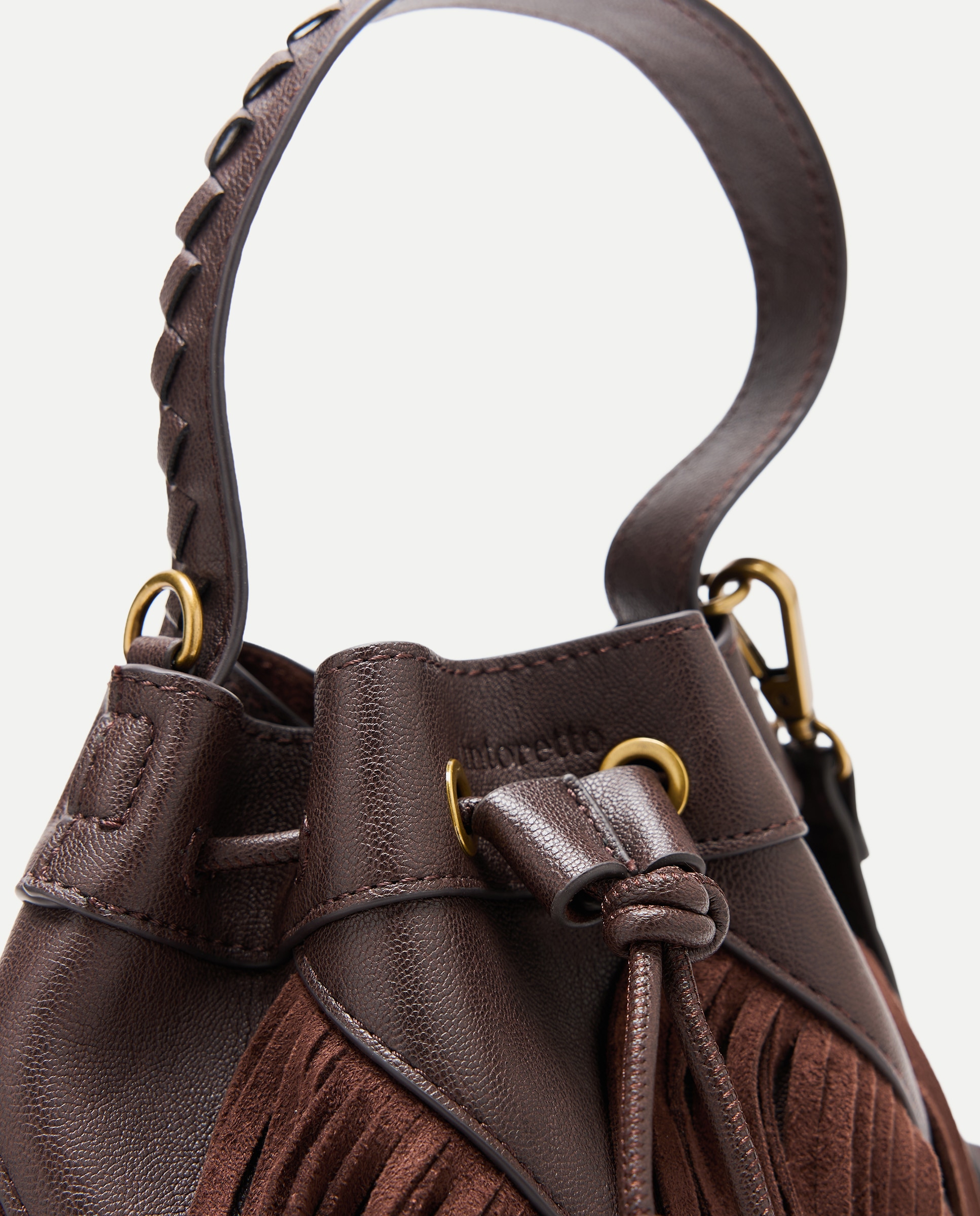Mala Bucket com Franjas Chocolate-3