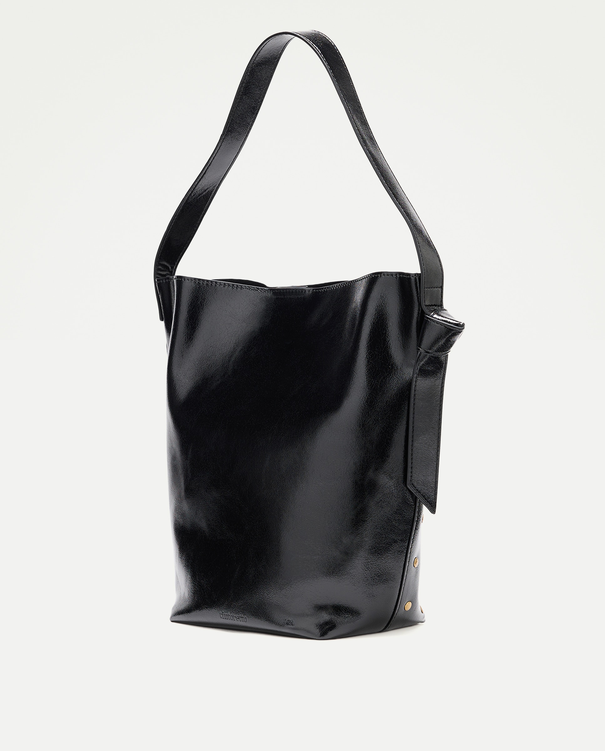 Mala Bucket de Ombro com Mini Tachas Preto-2