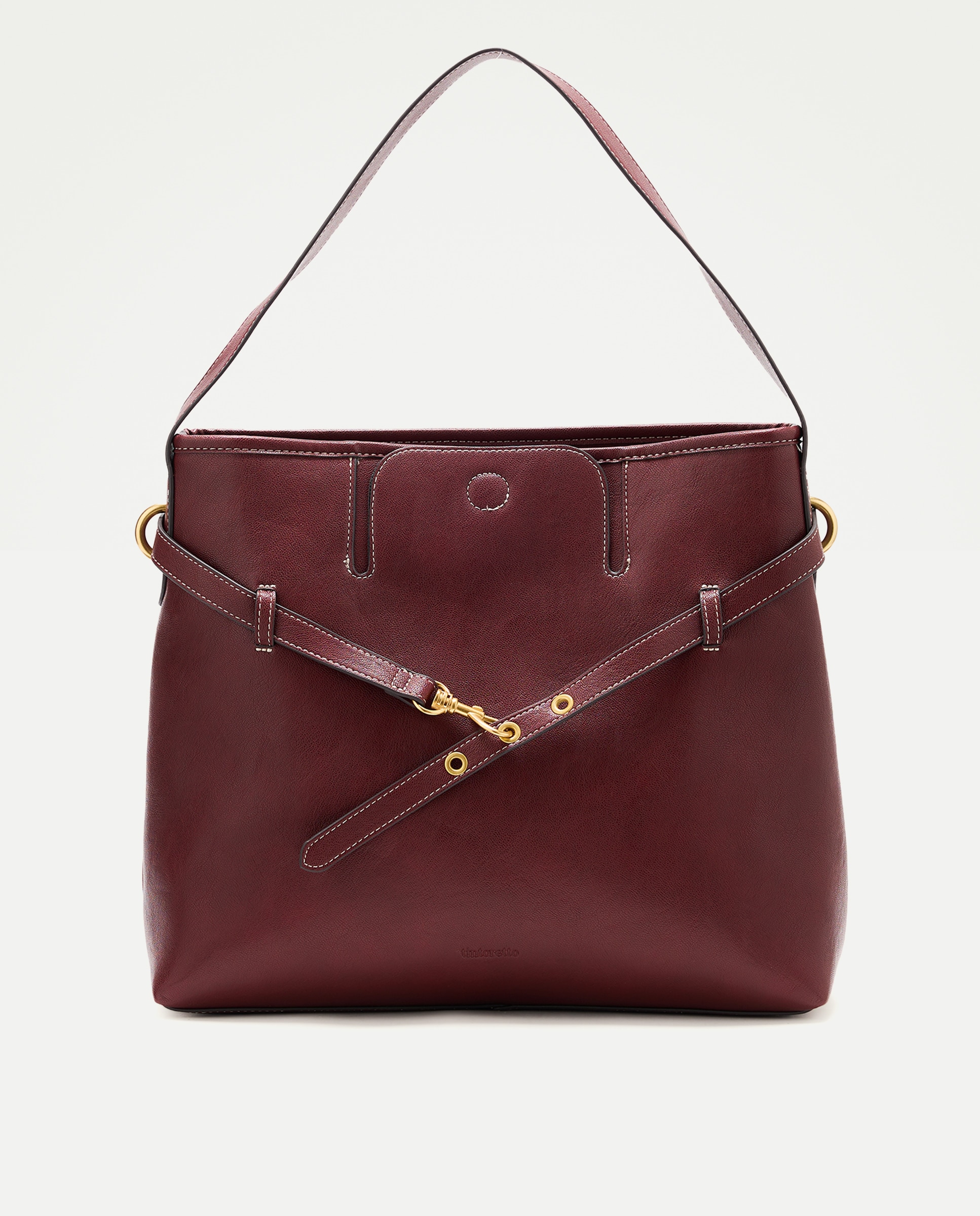 Bolso de hombro efecto piel con adorno metálico - Tintoretto - Burdeos Burdeos-1