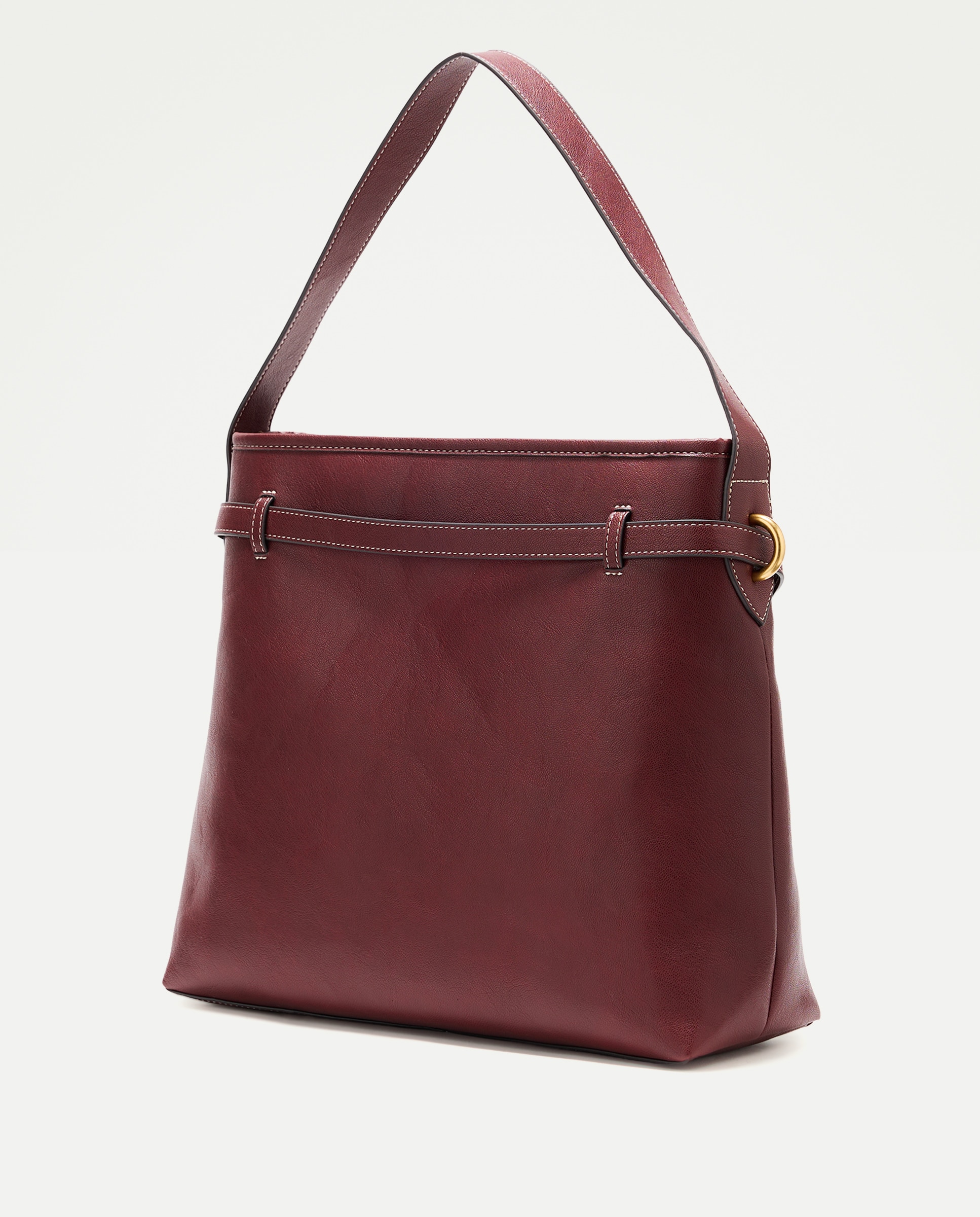 Bolso de hombro efecto piel con adorno metálico - Tintoretto - Burdeos Burdeos-2