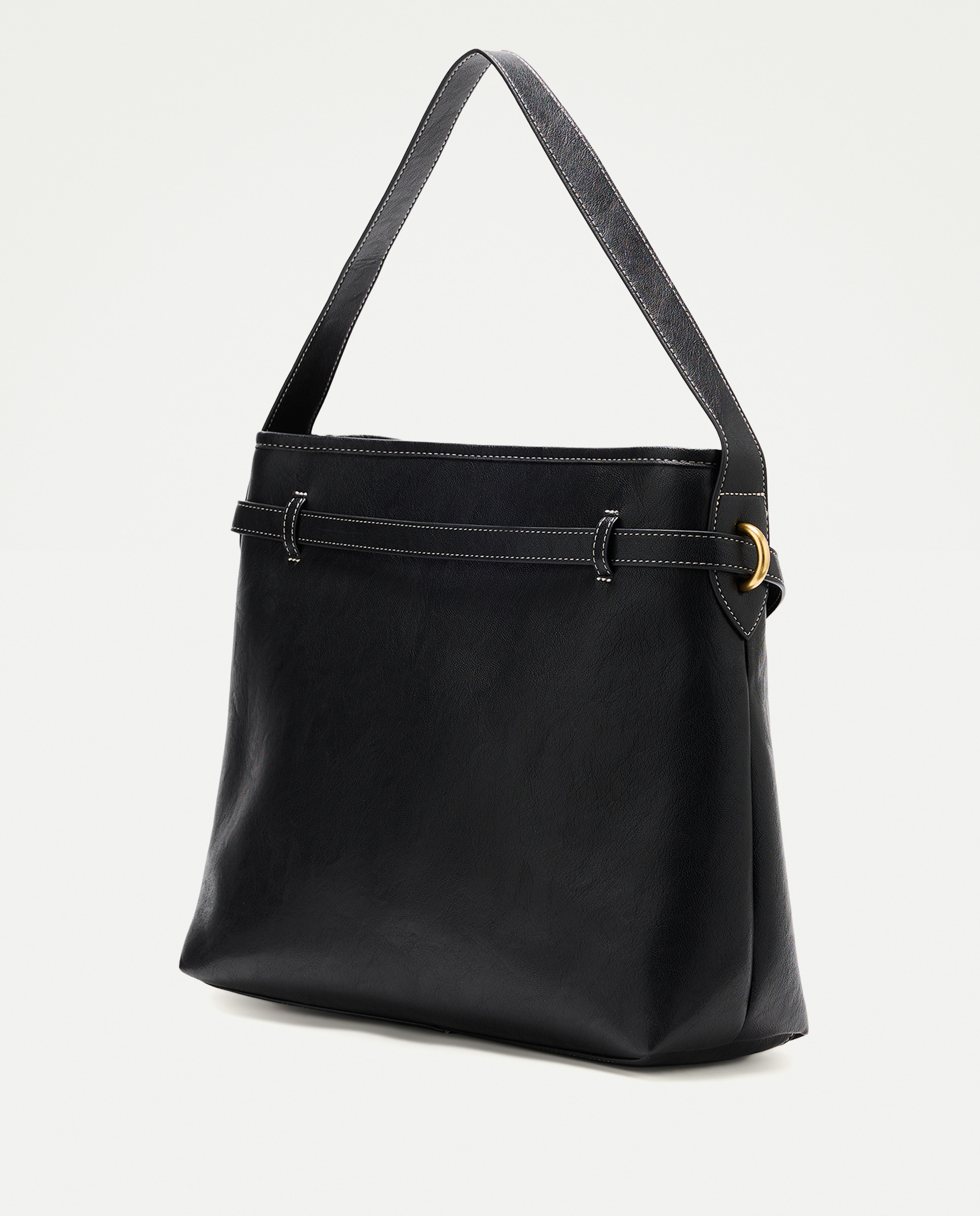 Bolso de hombro efecto piel con adorno metálico - Tintoretto - Negro Negro-2