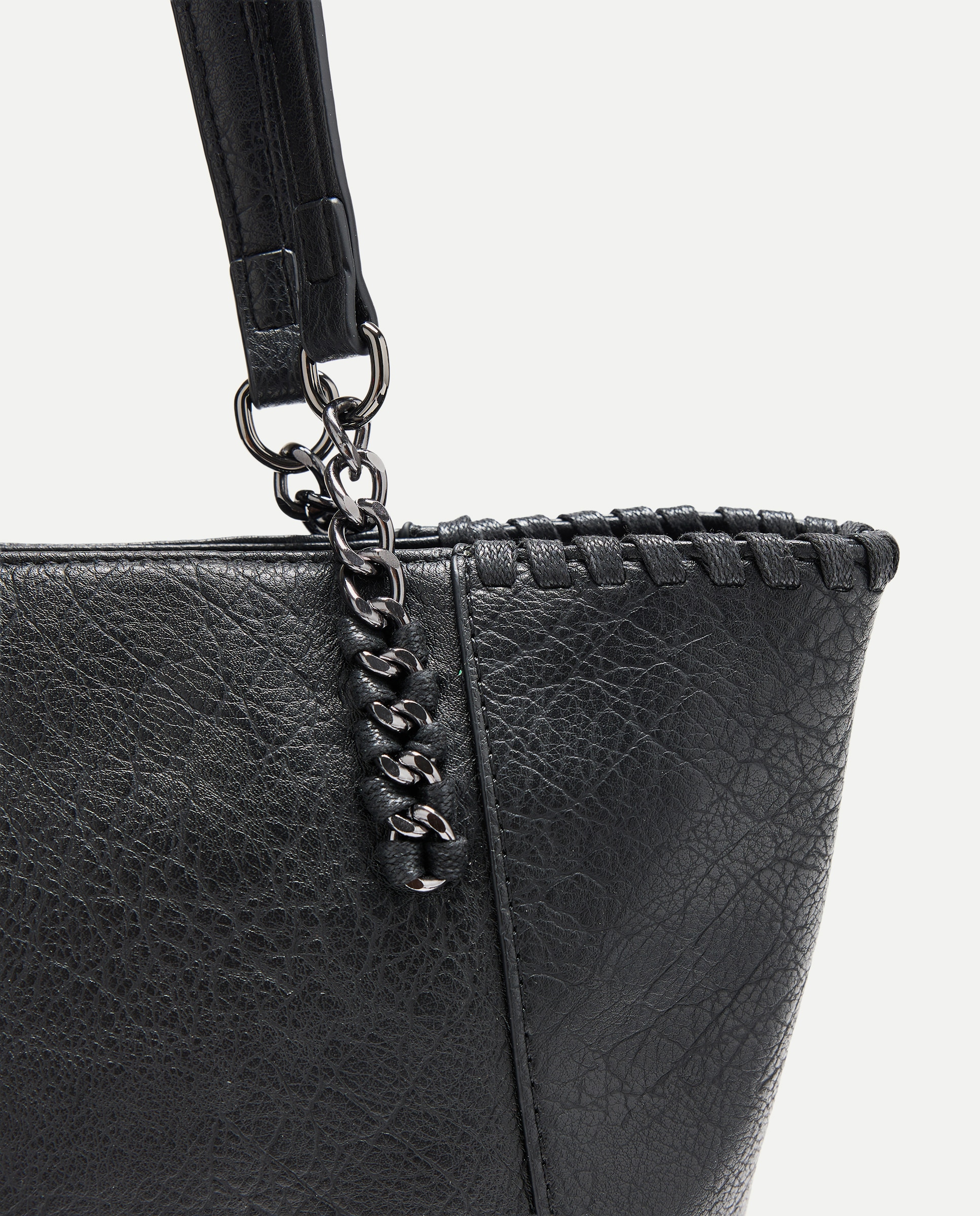Mala Shopper Média com Correntes Preto-3