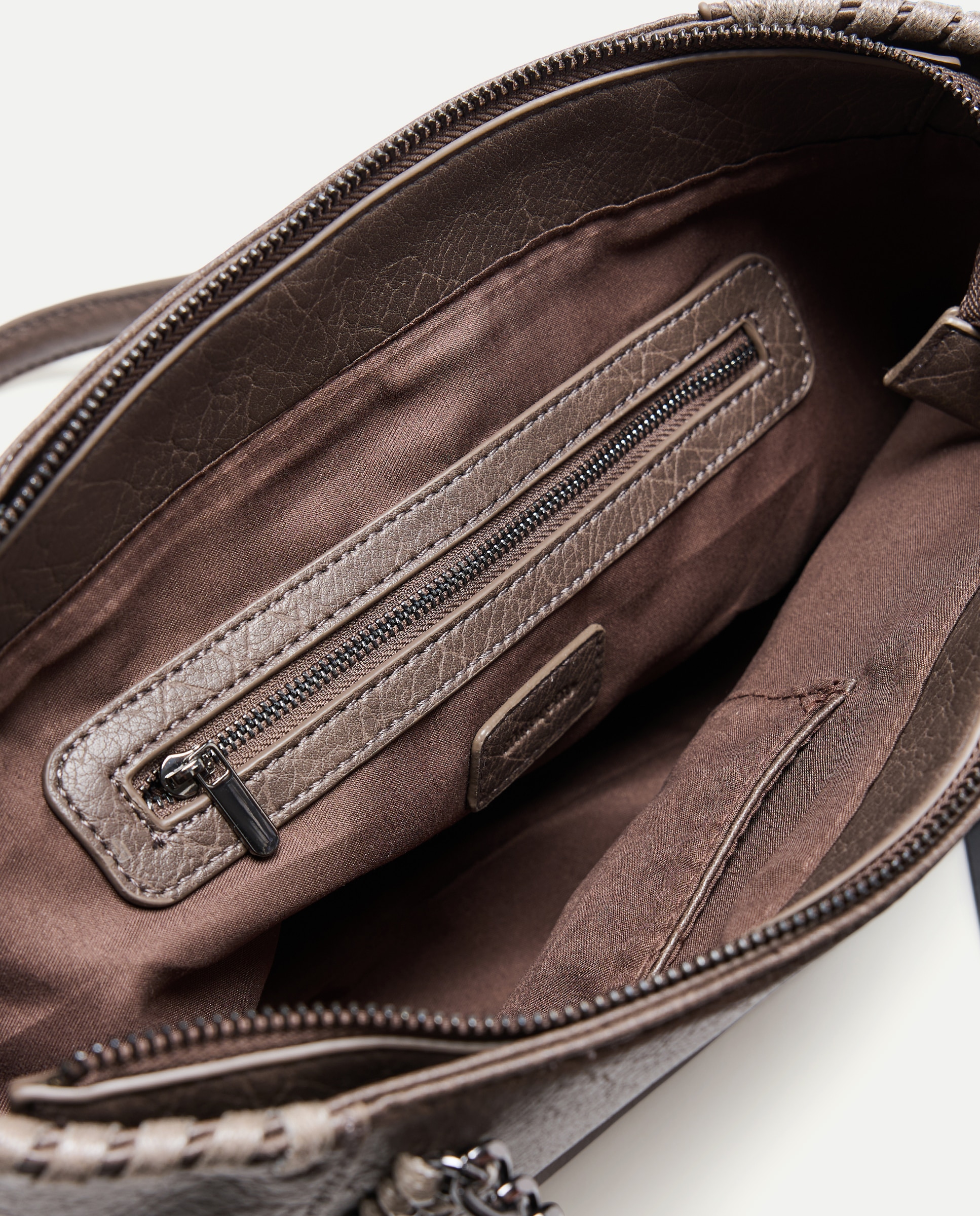 Bolso shopper mediano con cadenas - Tintoretto - Visón oscuro Visón oscuro-3