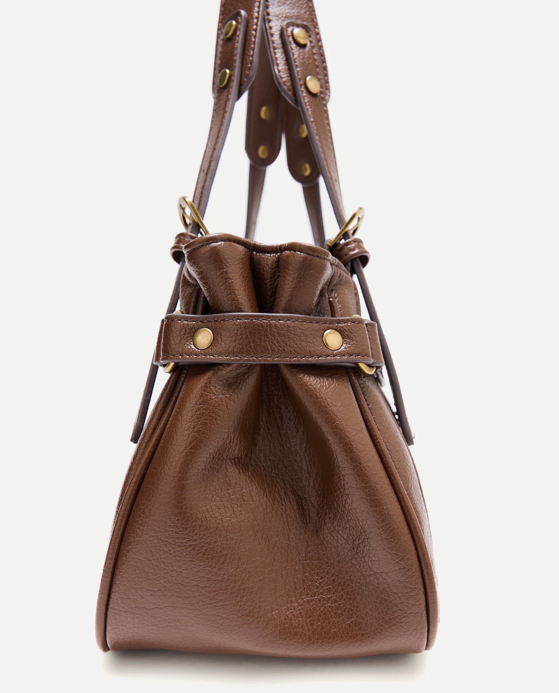 Mala de Ombro com Fivela e Mini Tachas Chocolate-3