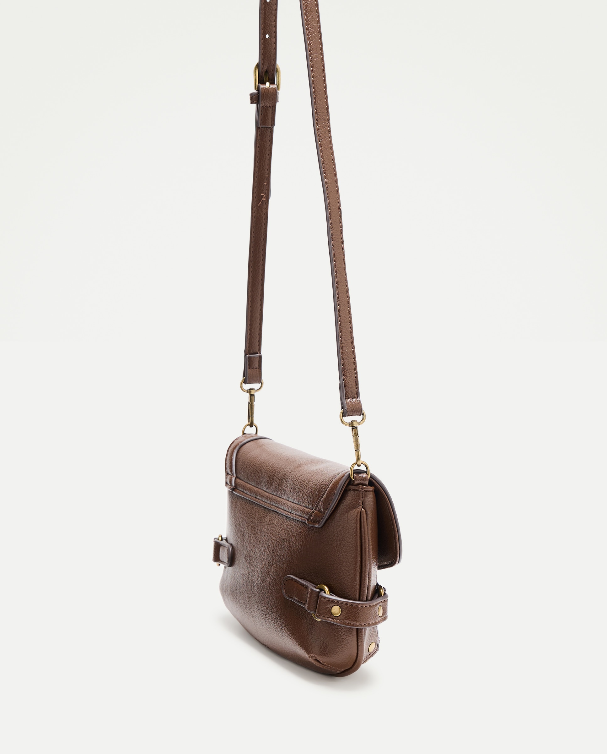 Mala a Tiracolo com Fivela e Mini Tachas Chocolate-3