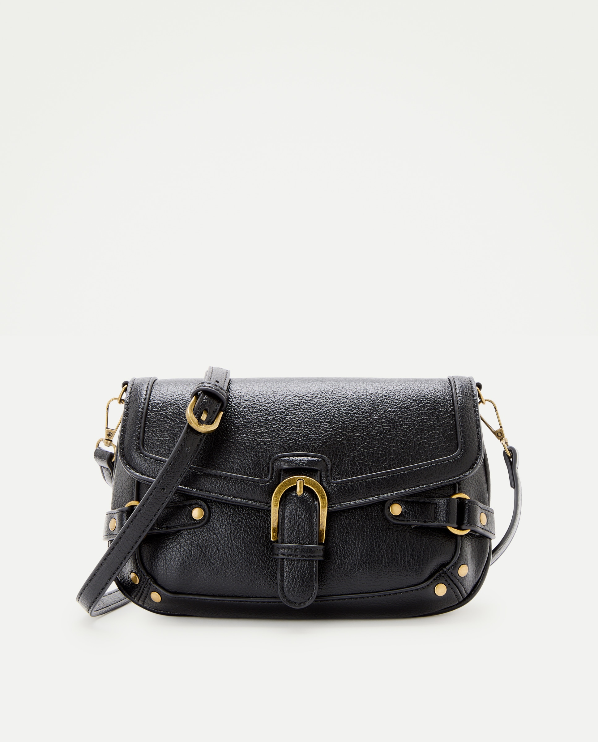 Bolso bancoleras con hebilla y minitachas - Tintoretto - Negro Negro-1