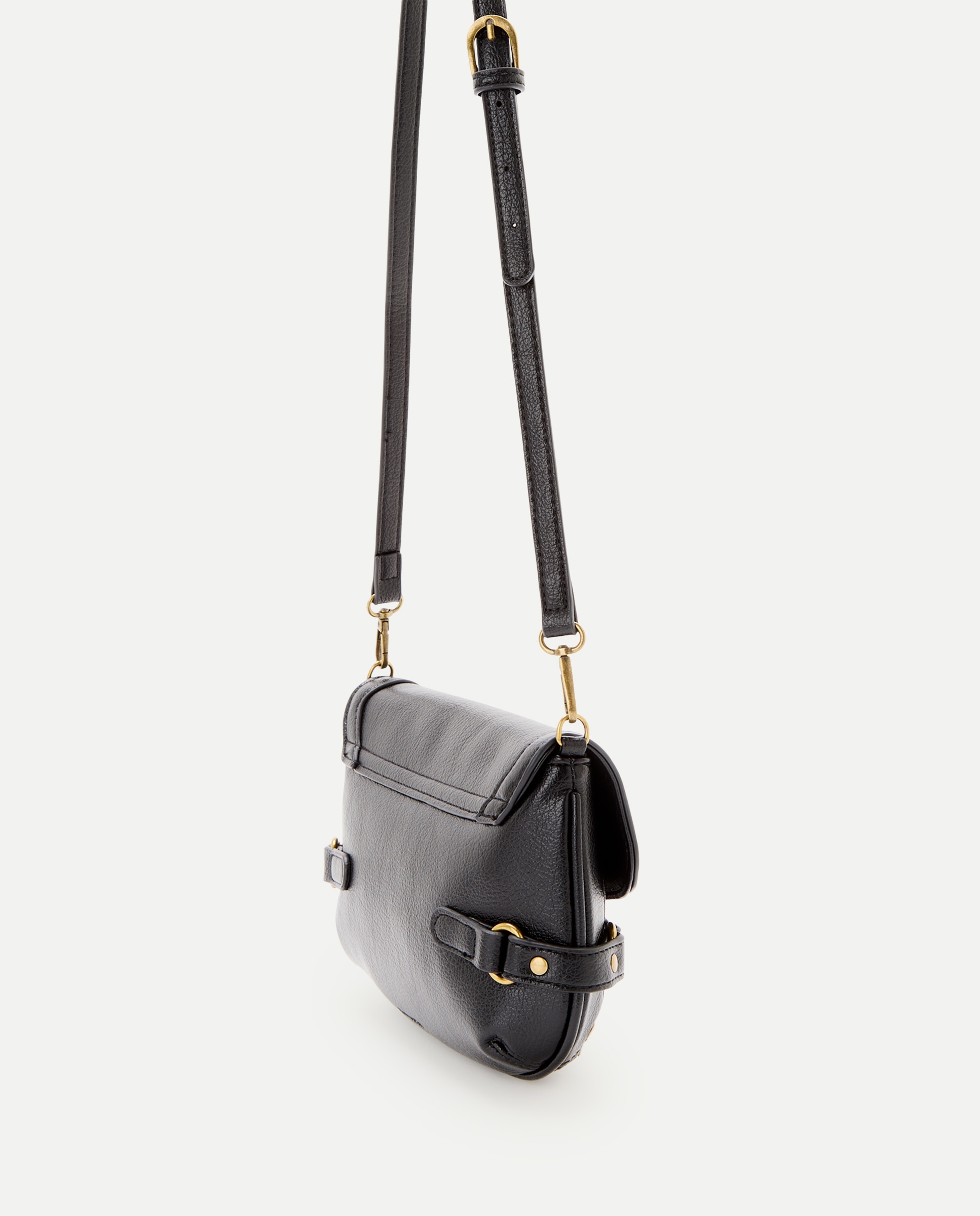 Bolso bancoleras con hebilla y minitachas - Tintoretto - Negro Negro-3