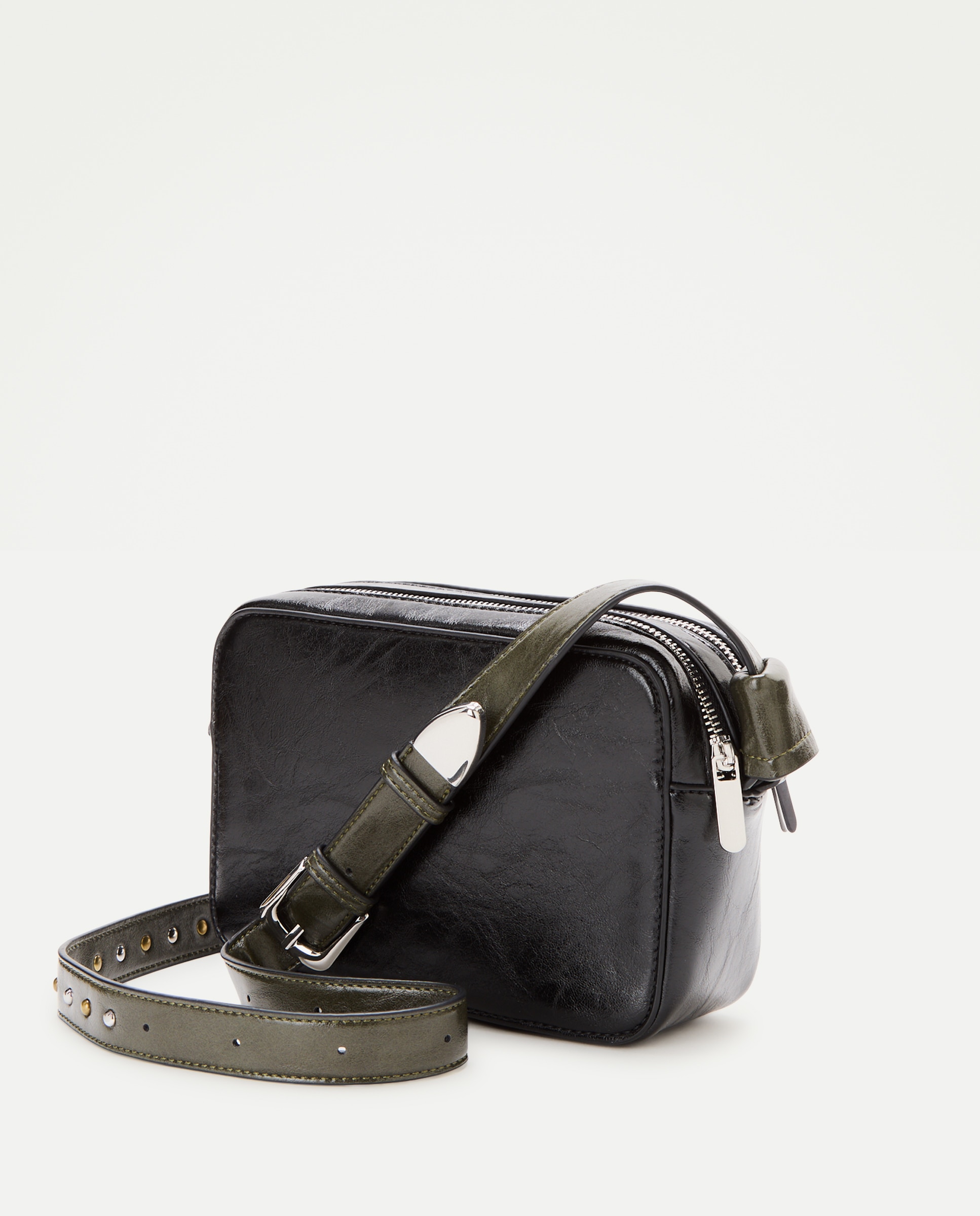 Bandolera efecto piel con mini tachas - Tintoretto - Negro Negro-2