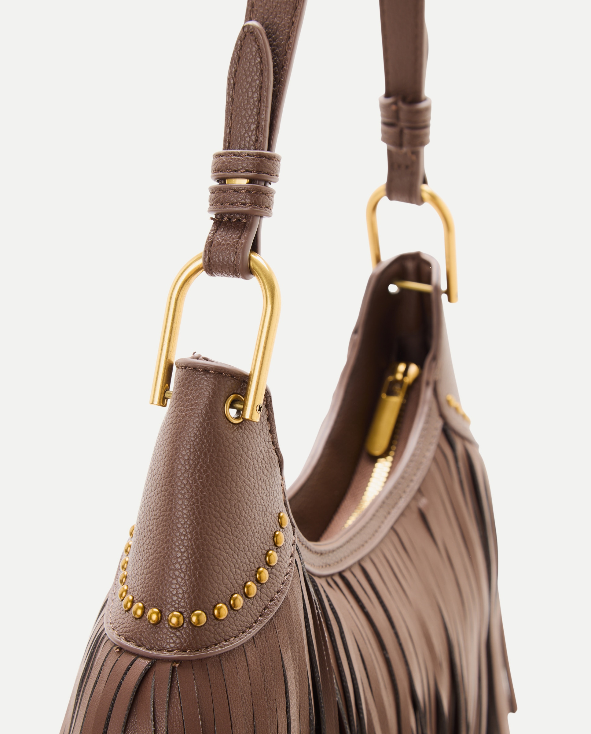 Bolso de hombro baguette de flecos - Tintoretto - Chocolate Chocolate-3