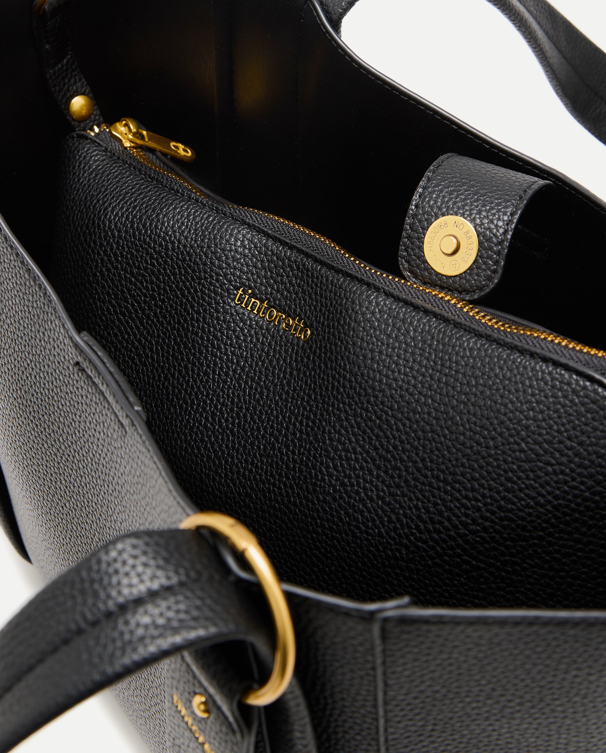 Bolso shopper 2 en 1 con bandolera - Tintoretto - 800 Negro 800 Negro-5