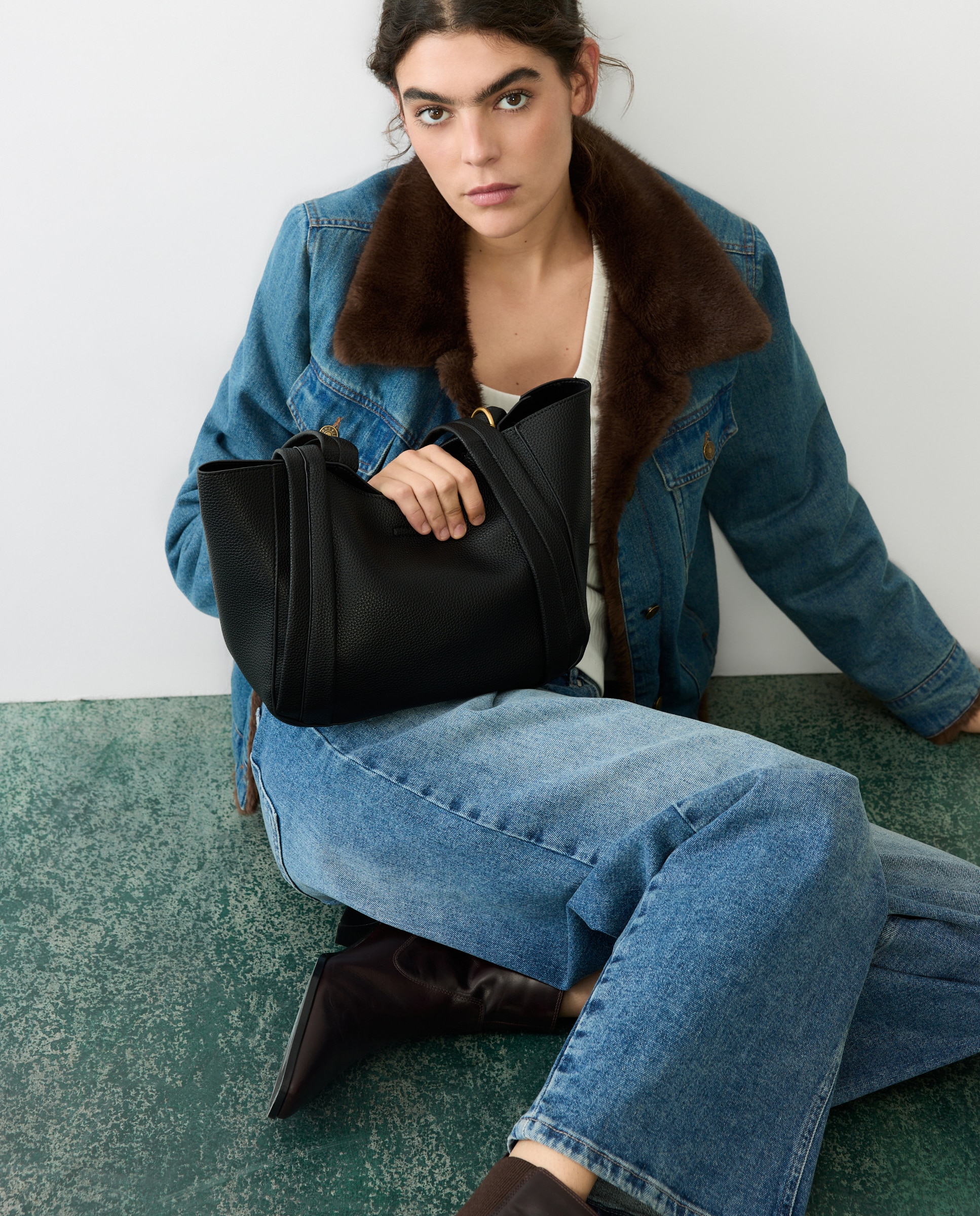 Bolso shopper 2 en 1 con bandolera - Tintoretto - 800 Negro 800 Negro-7