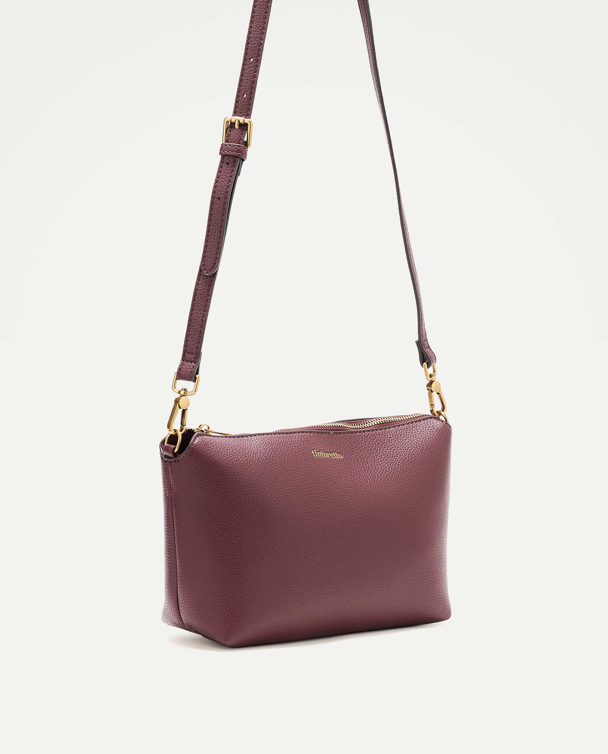 Bolso shopper 2 en 1 con bandolera - Tintoretto - Burdeos Burdeos-6