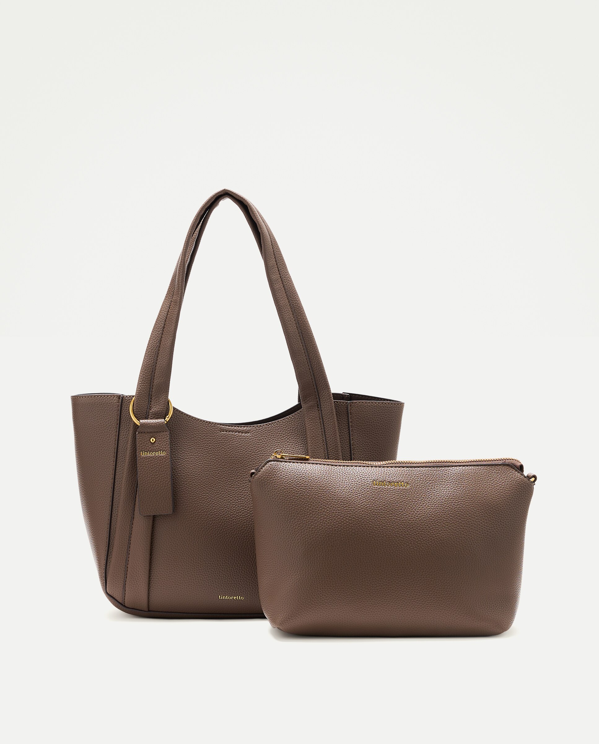 Mala Shopper 2 em 1 com Alça de Tiracolo Visom-Escuro-3