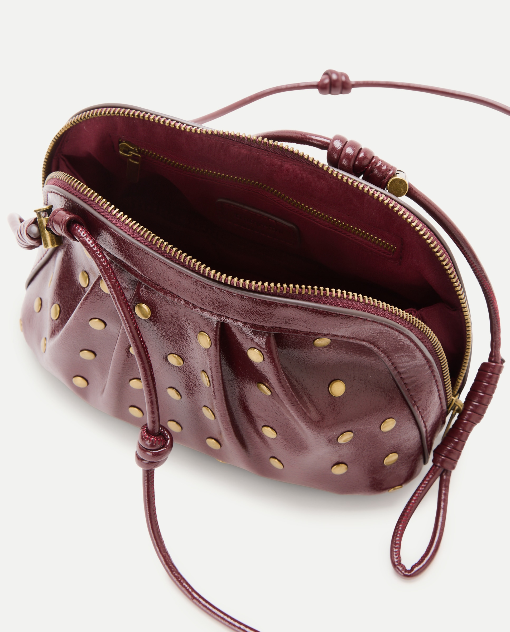 Mala a Tiracolo com Mini Tachas Bordeaux-5