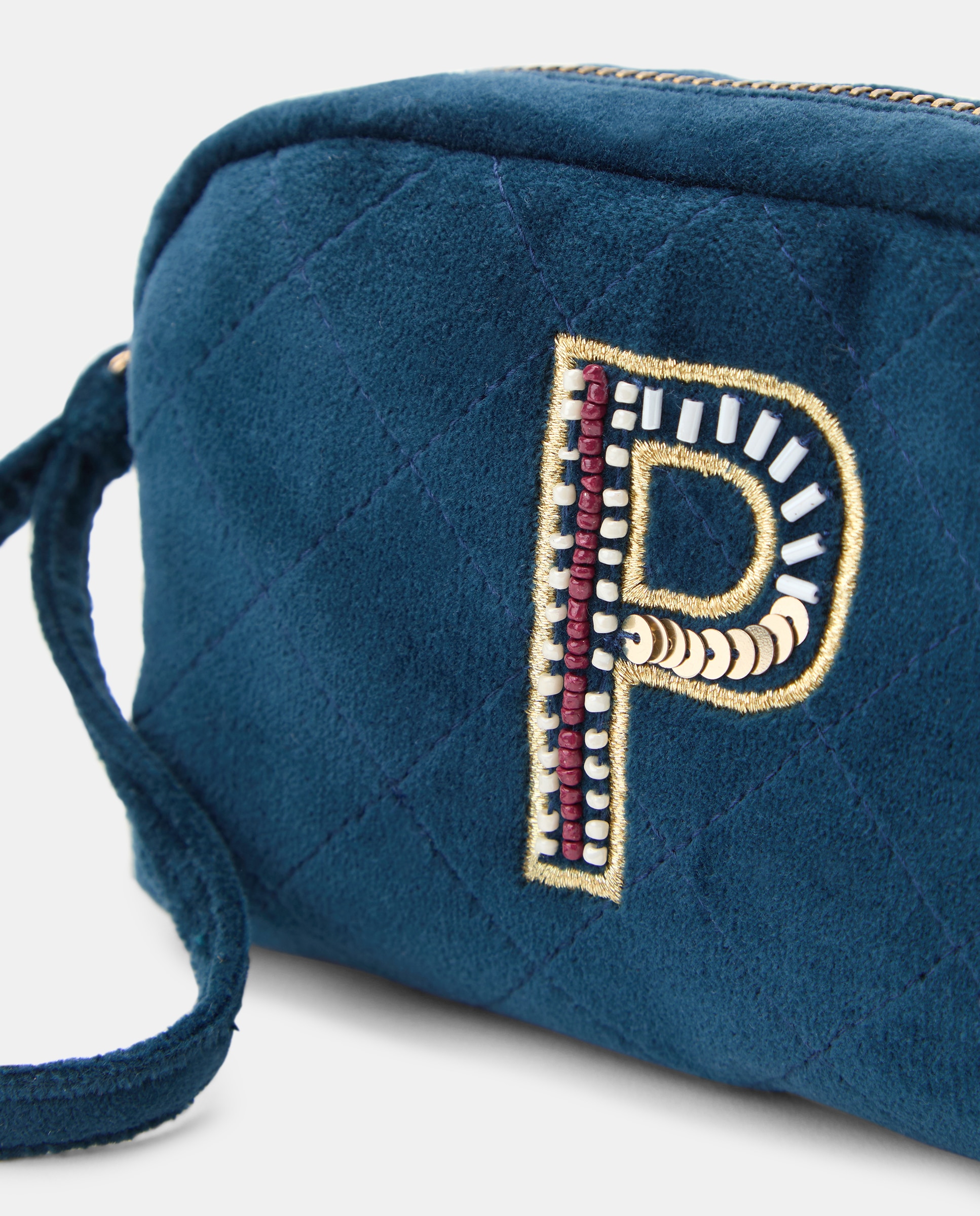 Nécessaire com Detalhe da Letra P 400 Azul-3