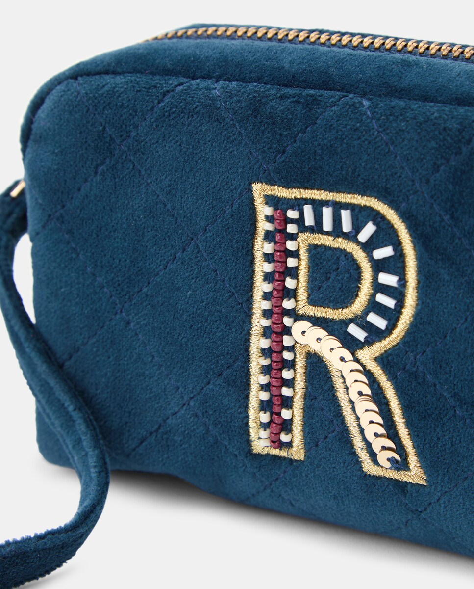 Nécessaire com Detalhe da Letra R 400 Azul-3