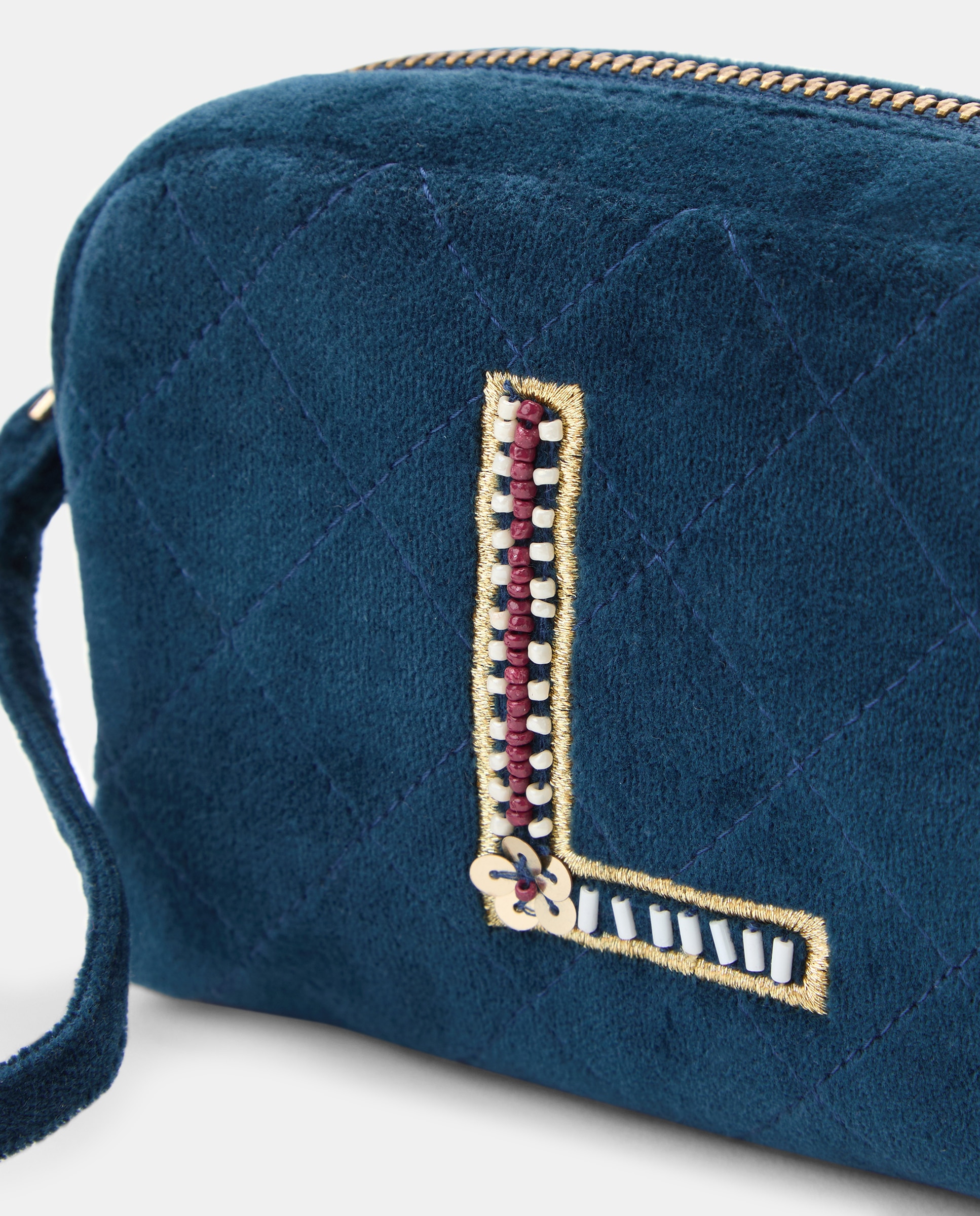 Nécessaire com Detalhe da Letra L 400 Azul-3