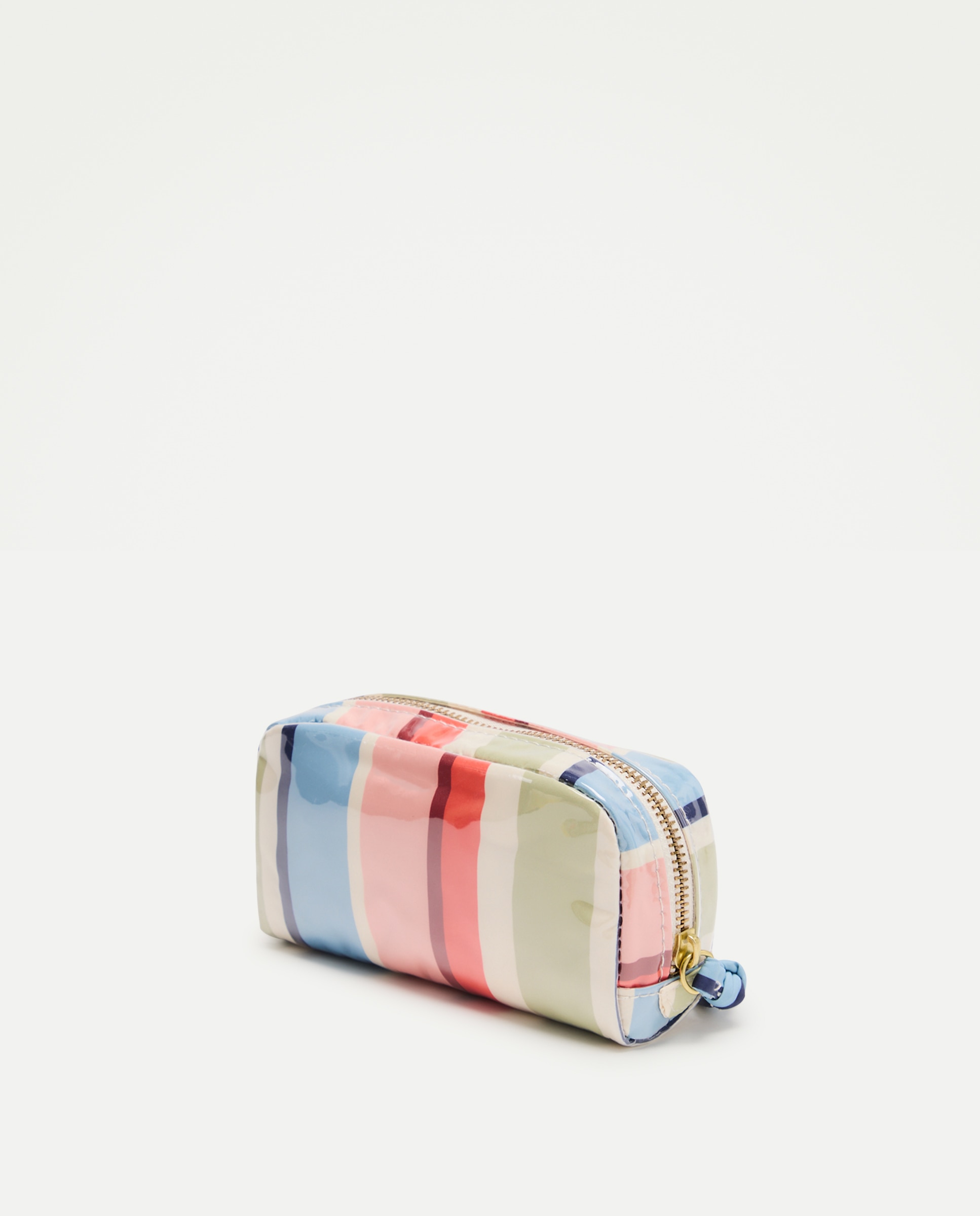 Nécessaire Pequeno com Estampado às Riscas Rosa-2