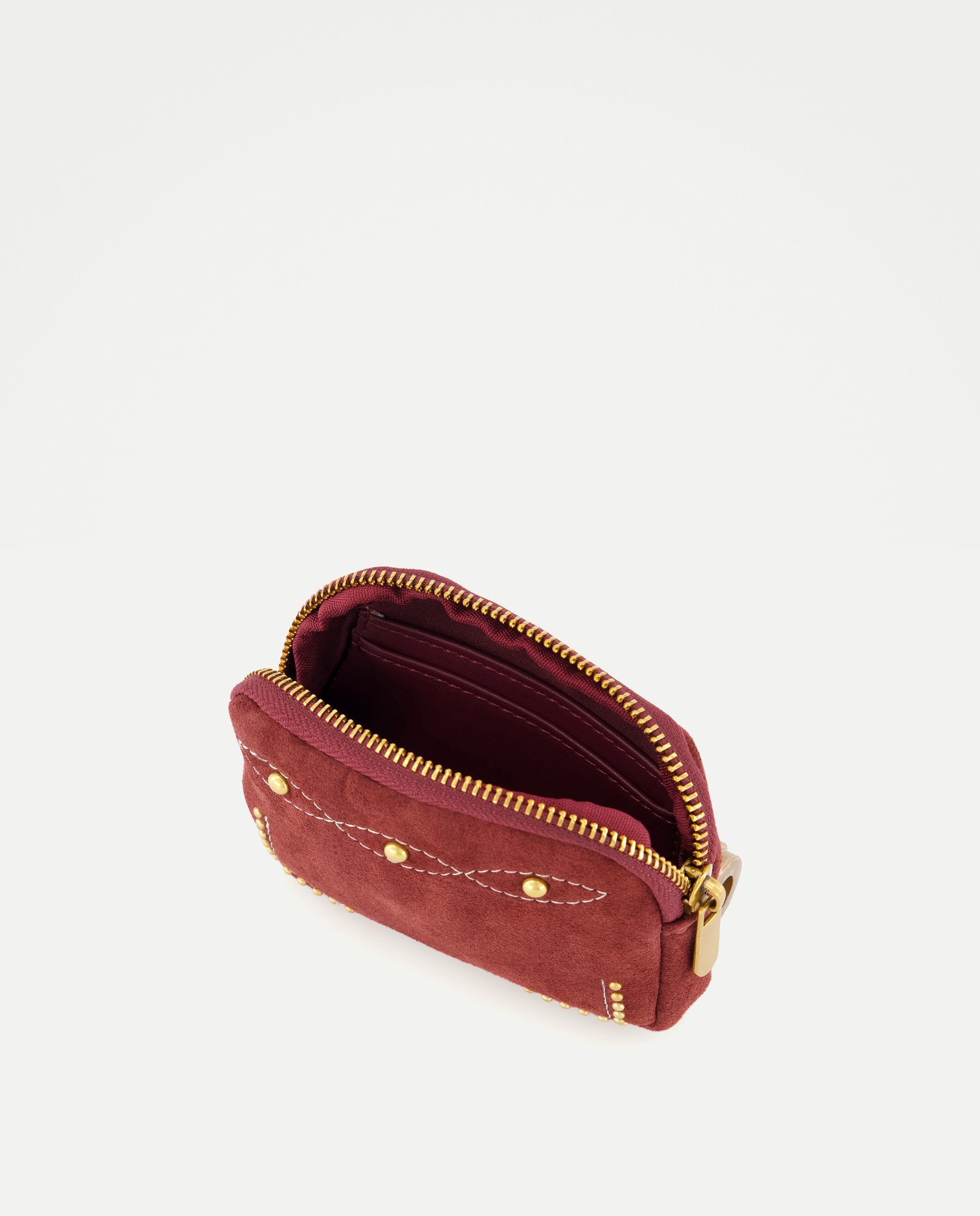 Porta-Moedas com Fecho de Correr e Mini Tachas Bordeaux-3