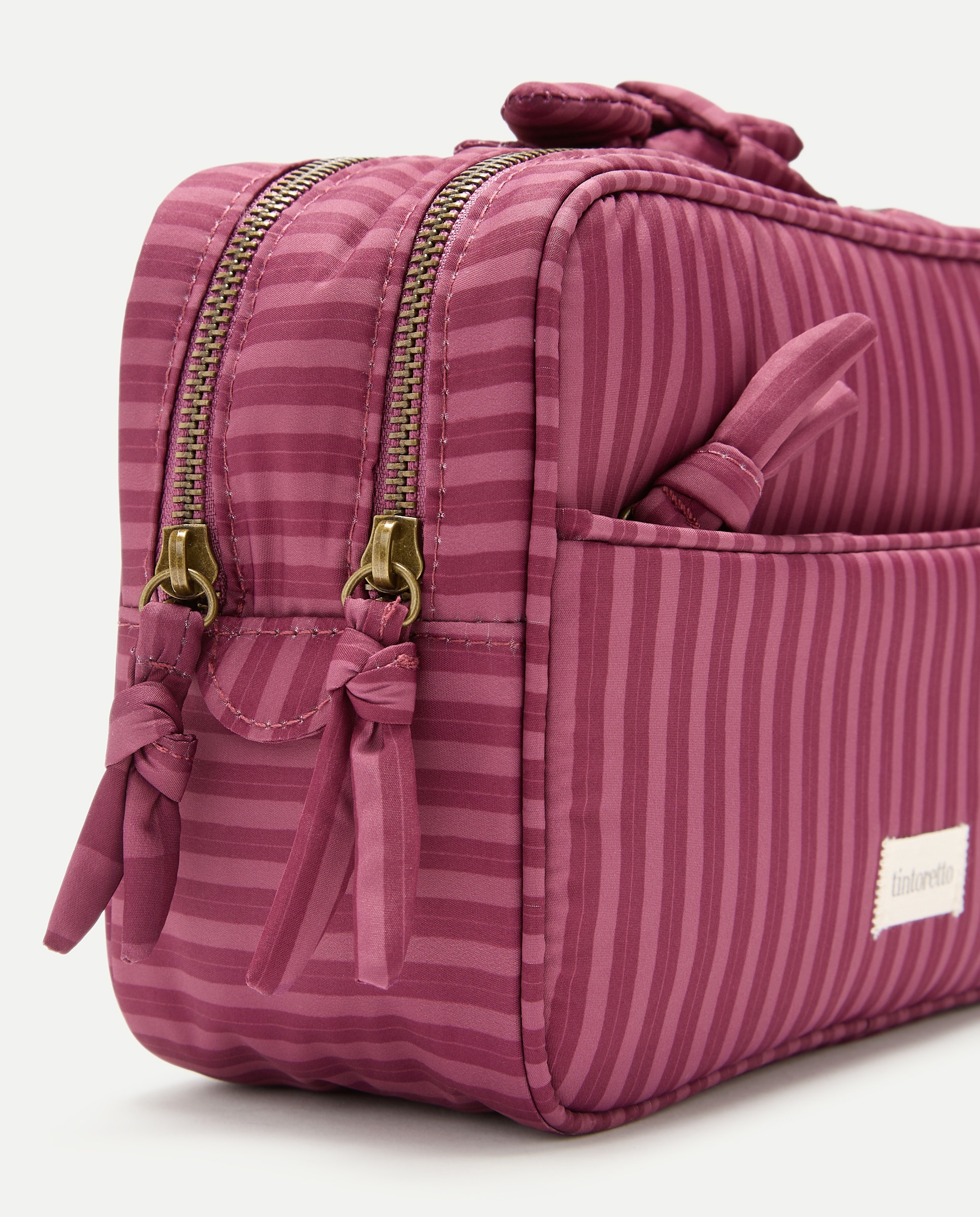 Nécessaire Grande com Bolsos e Laço Rosa-4