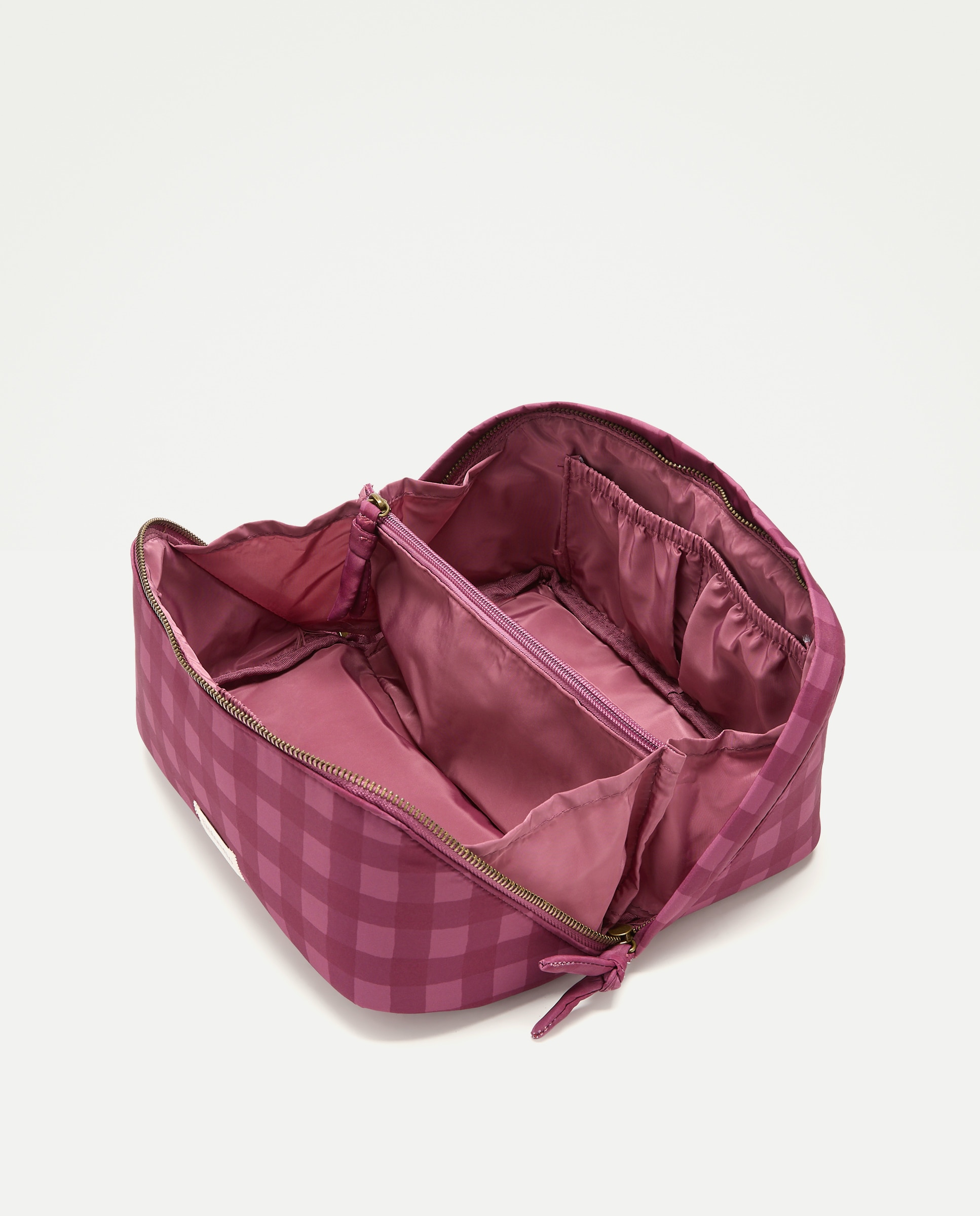 Nécessaire para Maquilhagem com Fecho de Correr na Diagonal Rosa-3