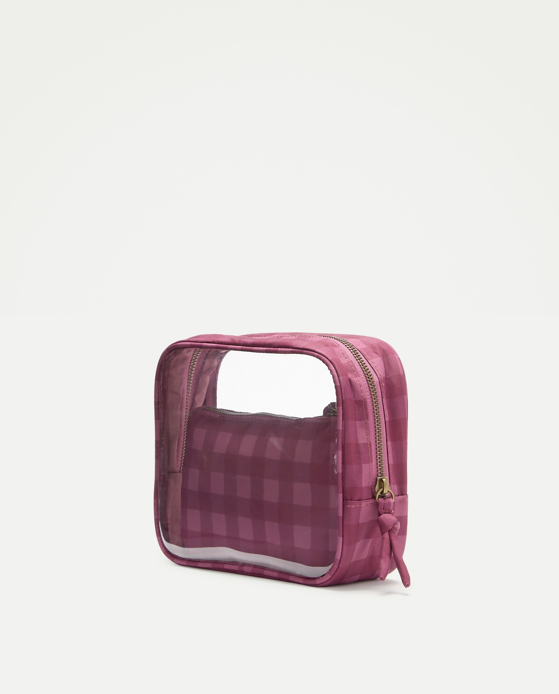 Nécessaire Transparente com Pouch Interior Rosa-2