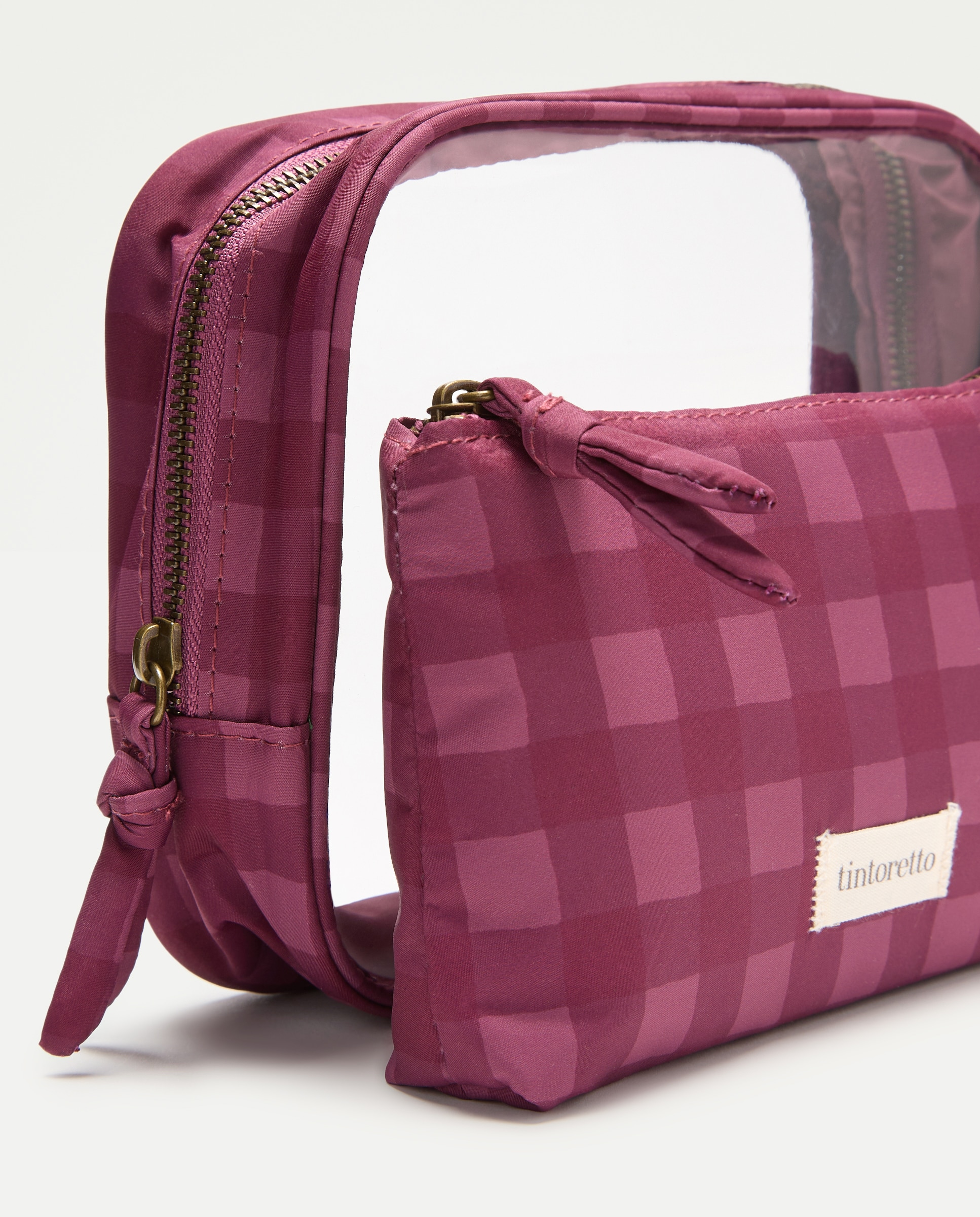 Nécessaire Transparente com Pouch Interior Rosa-4