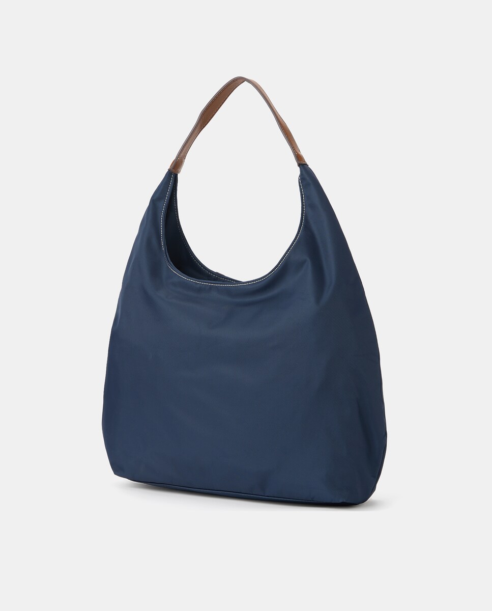 Mala Hobo Grande de Nylon Azul-marinho-2