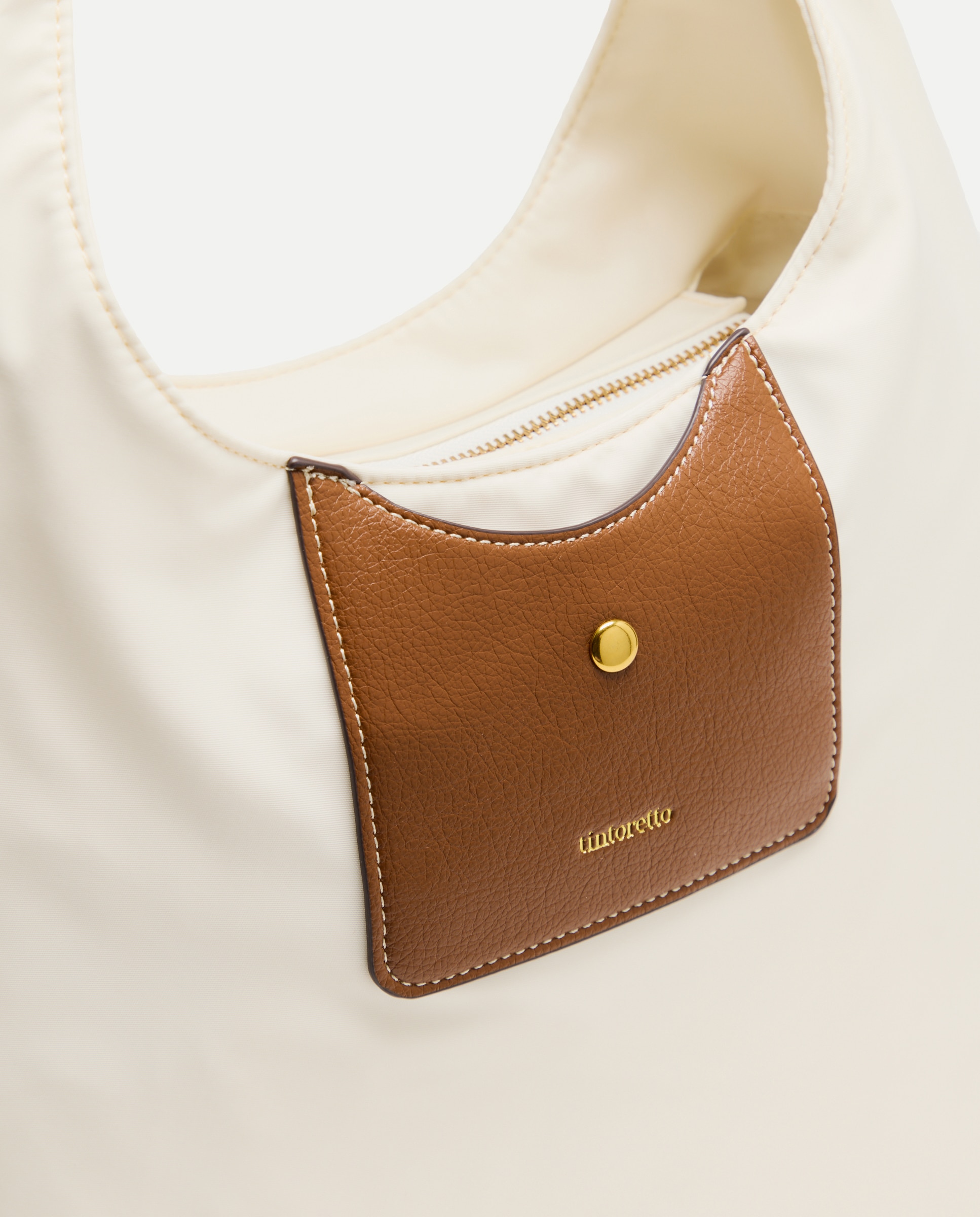 Mala de Ombro Grande de Nylon Branco-4