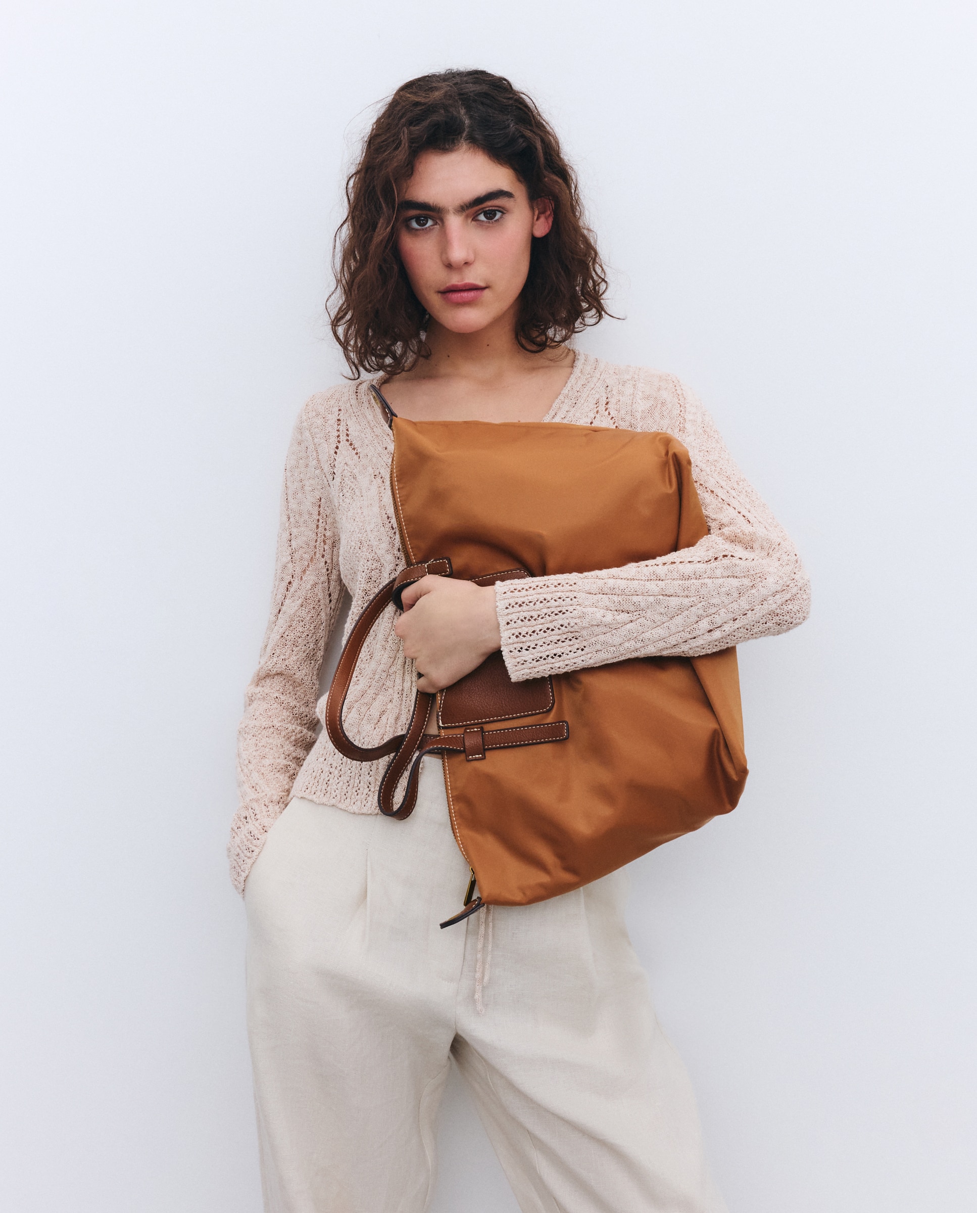 Mala Shopper de Nylon 730 Camel-6