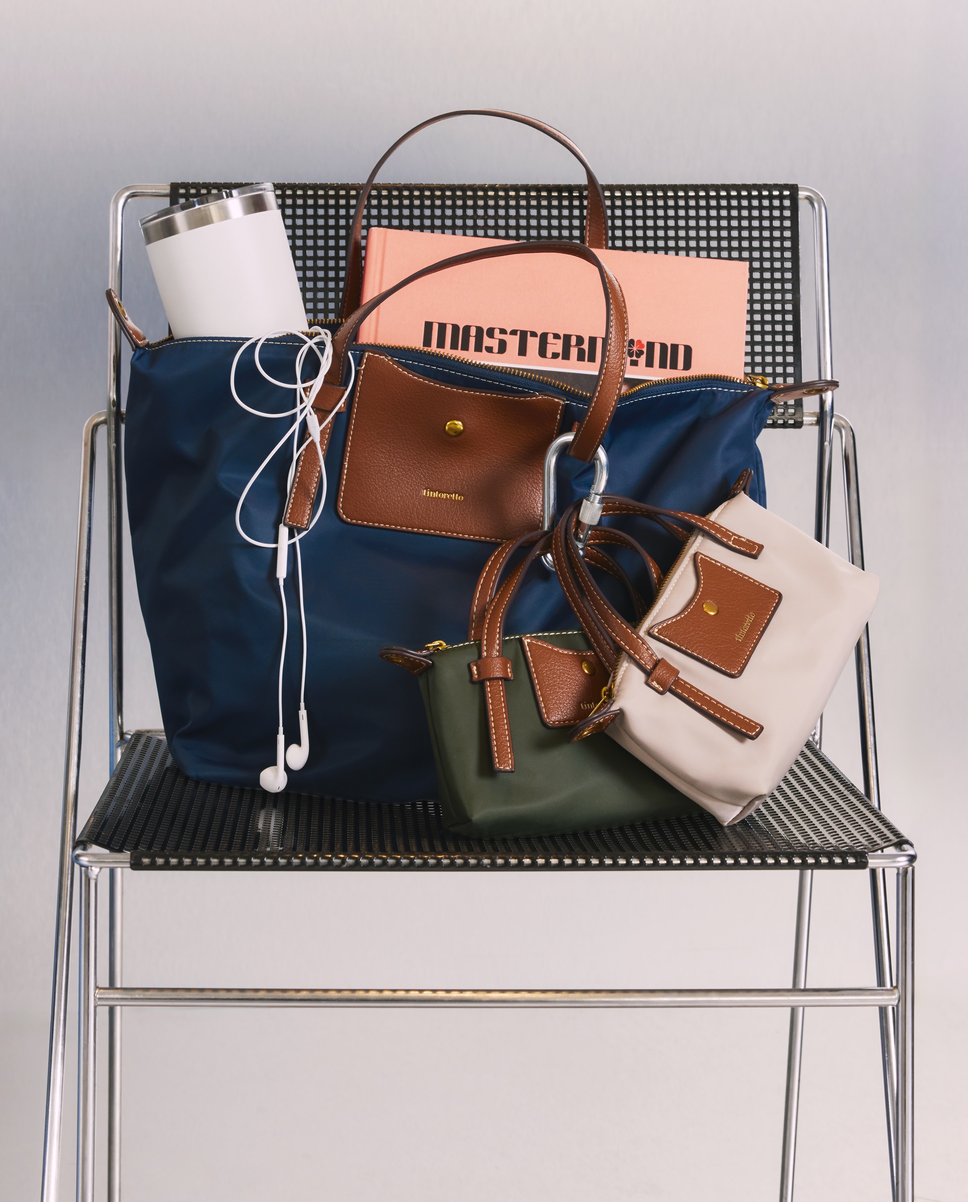 Mala Shopper de Nylon 430 Azul Escuro-6