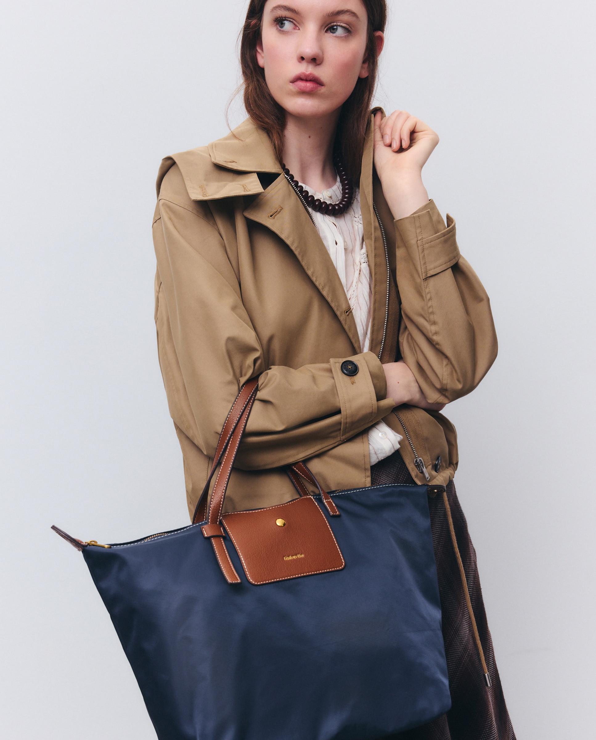 Mala Shopper de Nylon 430 Azul Escuro-7