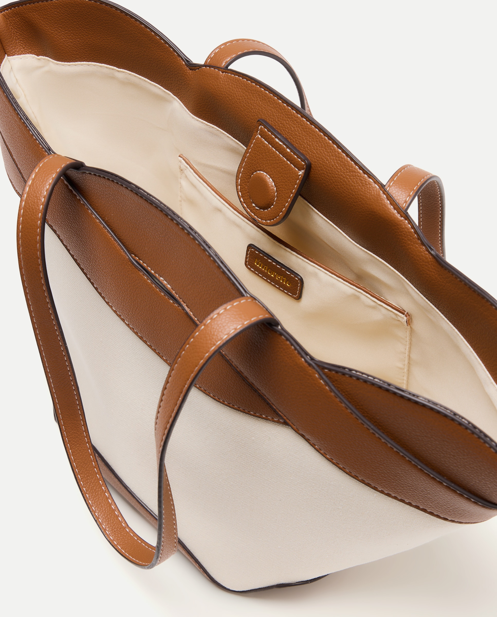 Mala Shopper de Lona com Trança Castanho-3